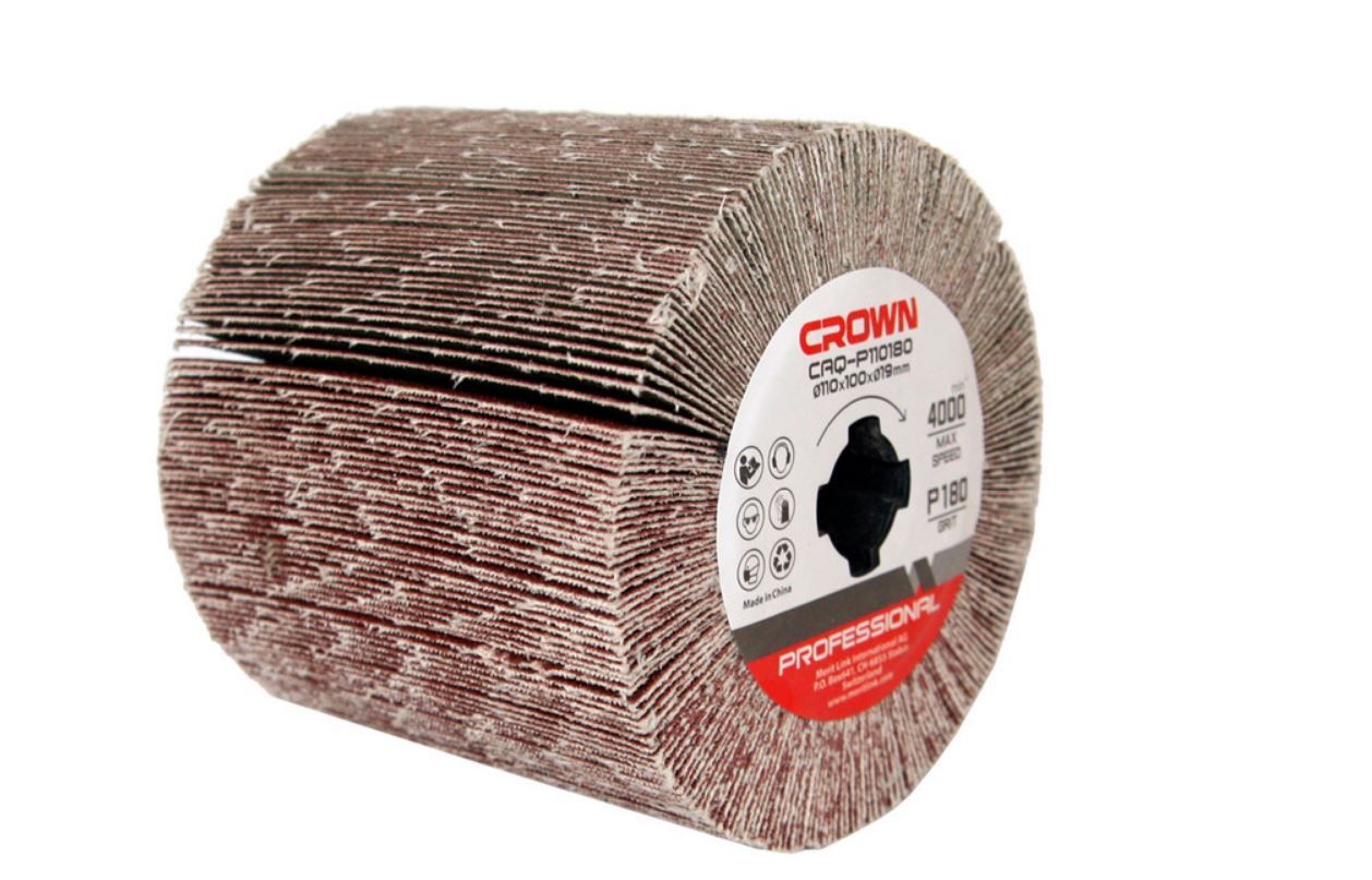Изображение товара Насадка для шлифмашины CROWN CAQ-P110180 лепестковая 110x100x19 мм зернистость P180