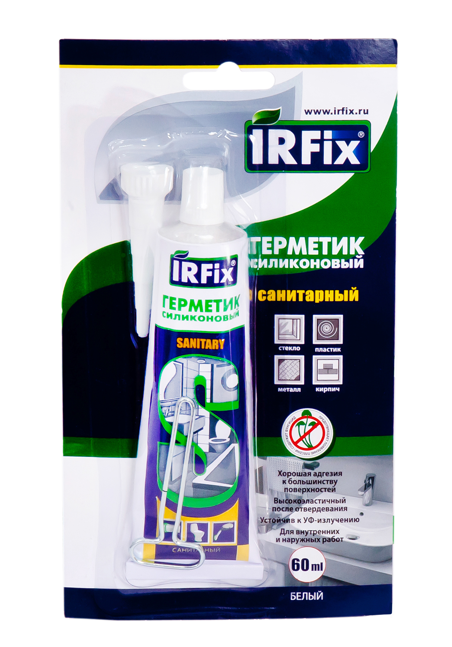 Изображение товара Герметик силиконовый санитарный IRFIX SANITARY 60 мл белый