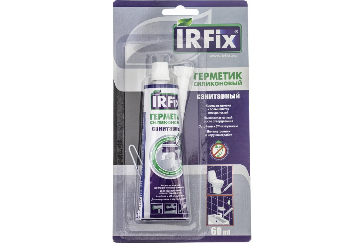 Изображение товара Герметик силиконовый санитарный IRFIX SANITARY 60 мл бесцветный