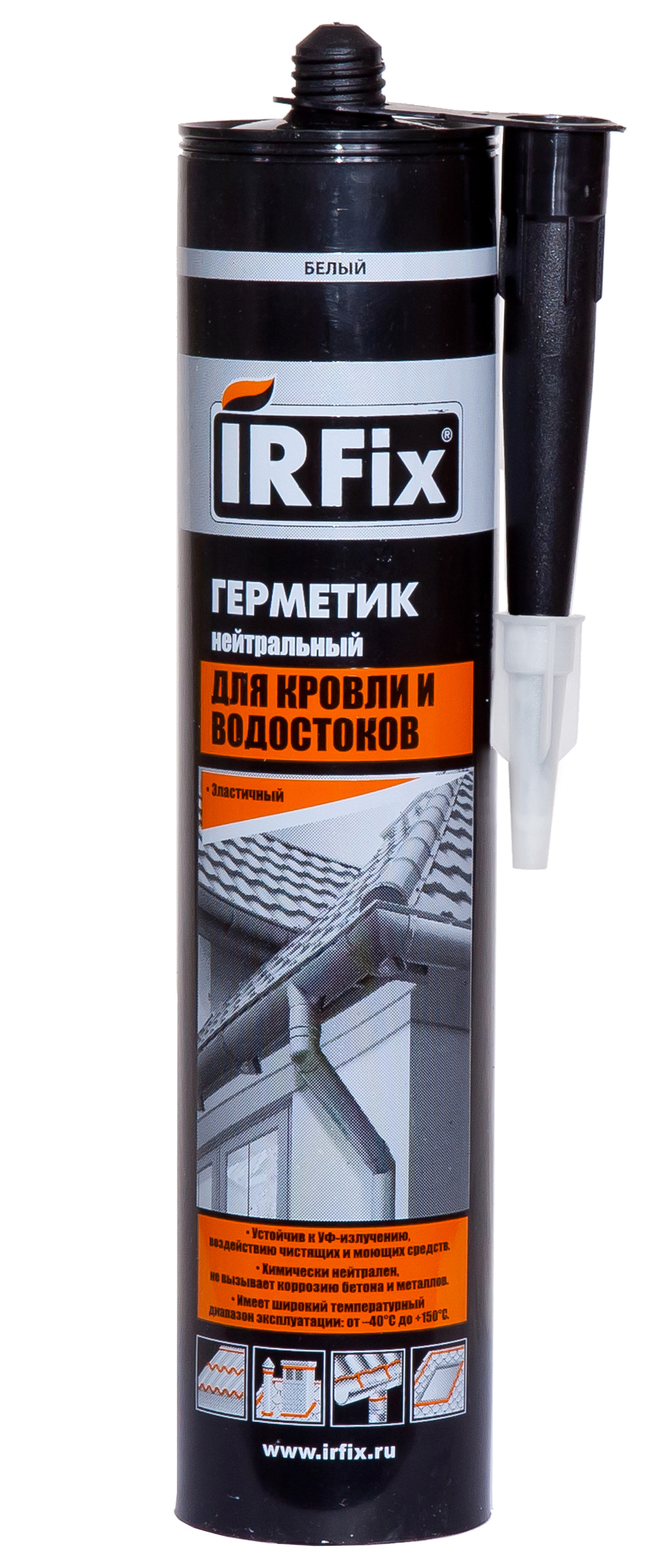 Изображение товара Герметик для кровли и водостоков нейтральный IRFIX 310 мл белый