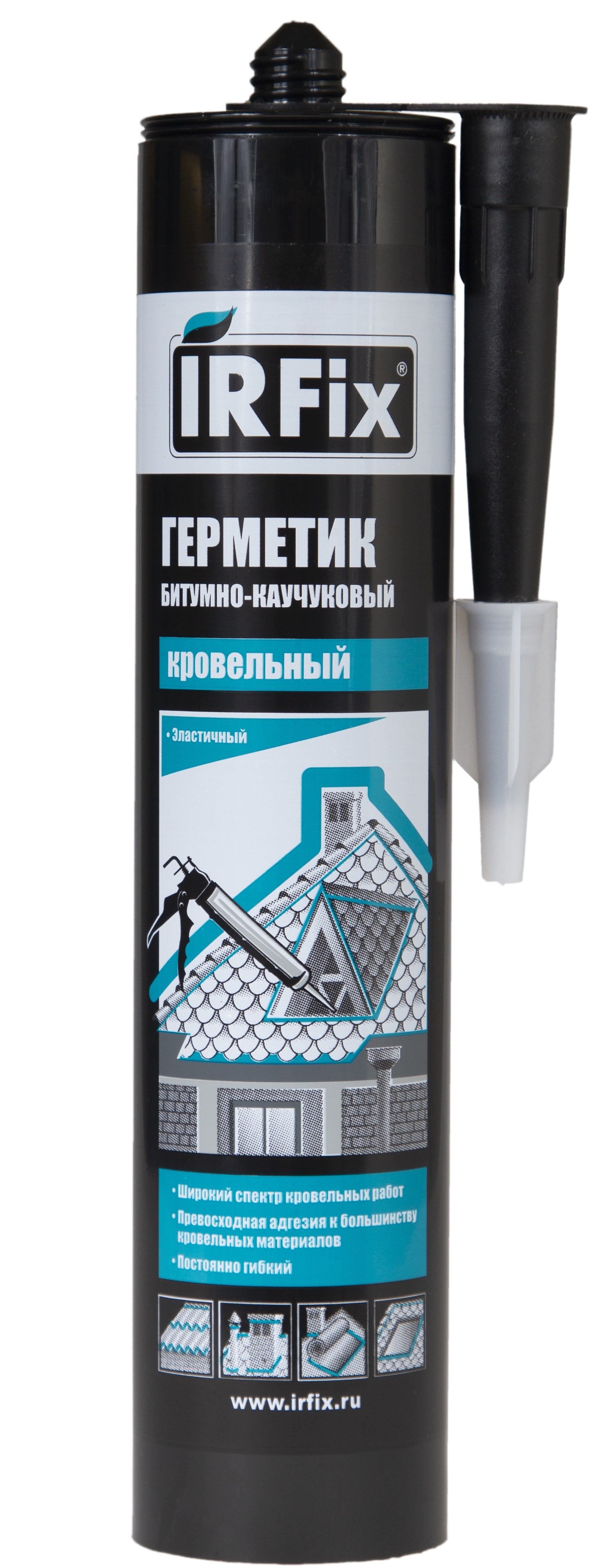Изображение товара Кровельный герметик битумно-каучуковый IRFIX 310 мл черный