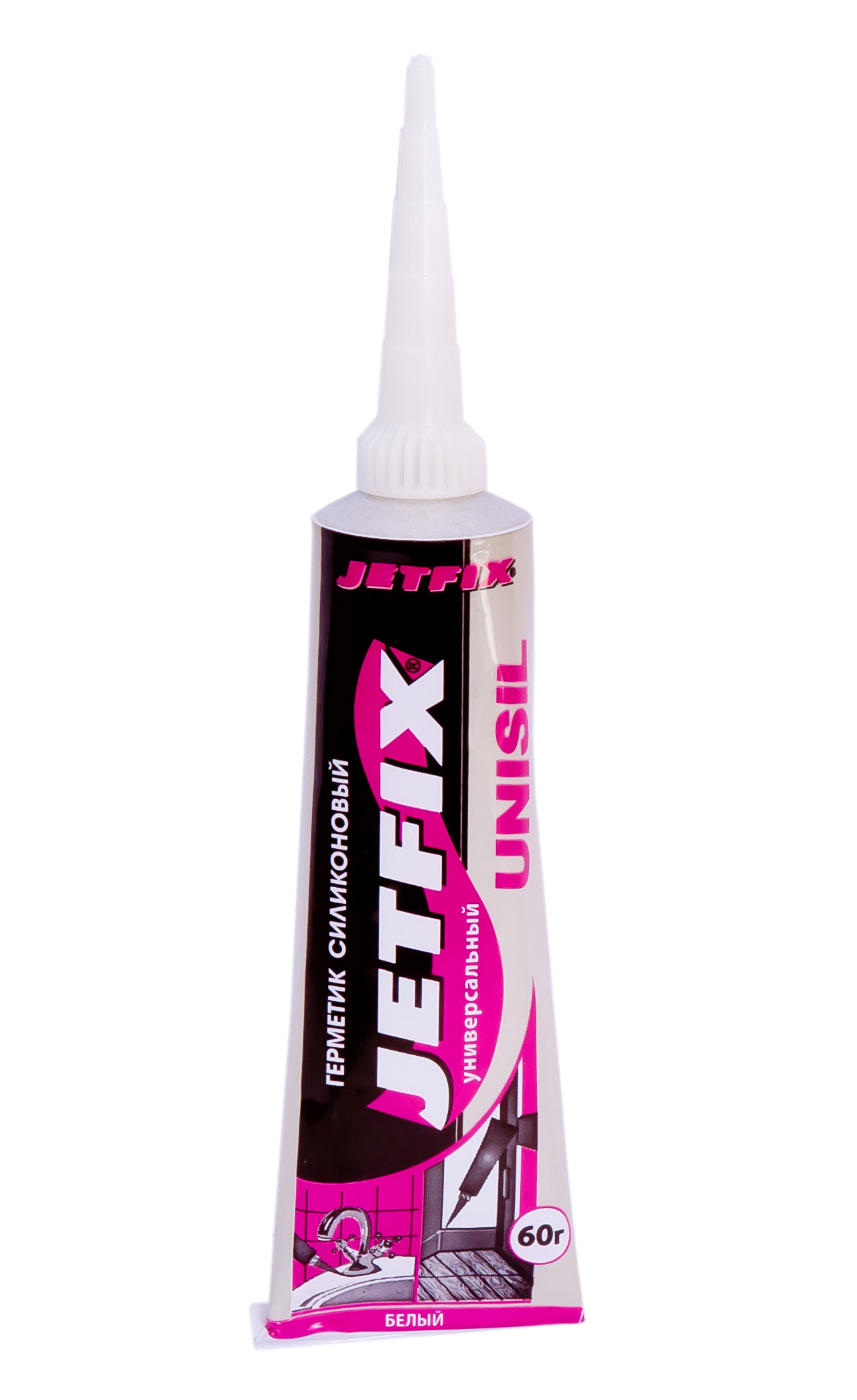 Изображение товара Герметик силиконовый универсальный JETFIX UNISIL 60 мл белый