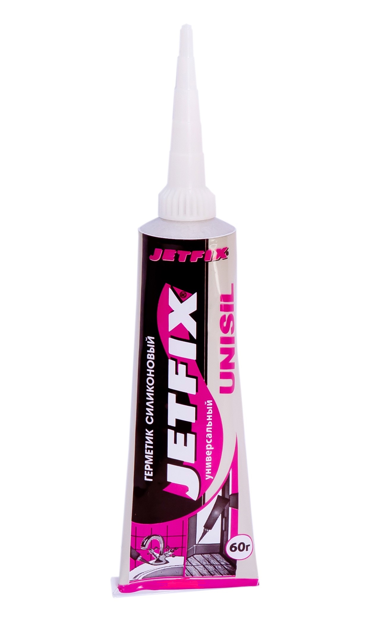 Изображение товара Герметик силиконовый универсальный JETFIX UNISIL 60 мл бесцветный