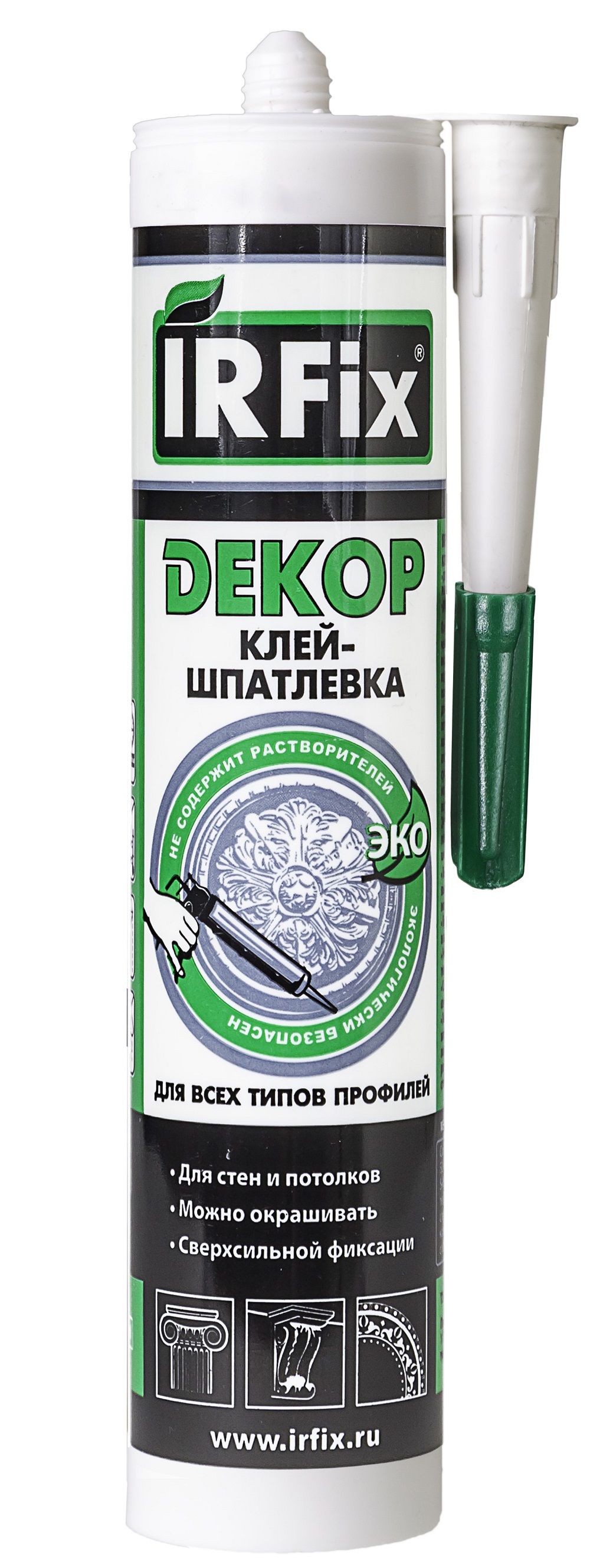 Потолочный клей IRFIX Клей-шпатлевка для лепнины IRFIX DECOR белый 310 мл