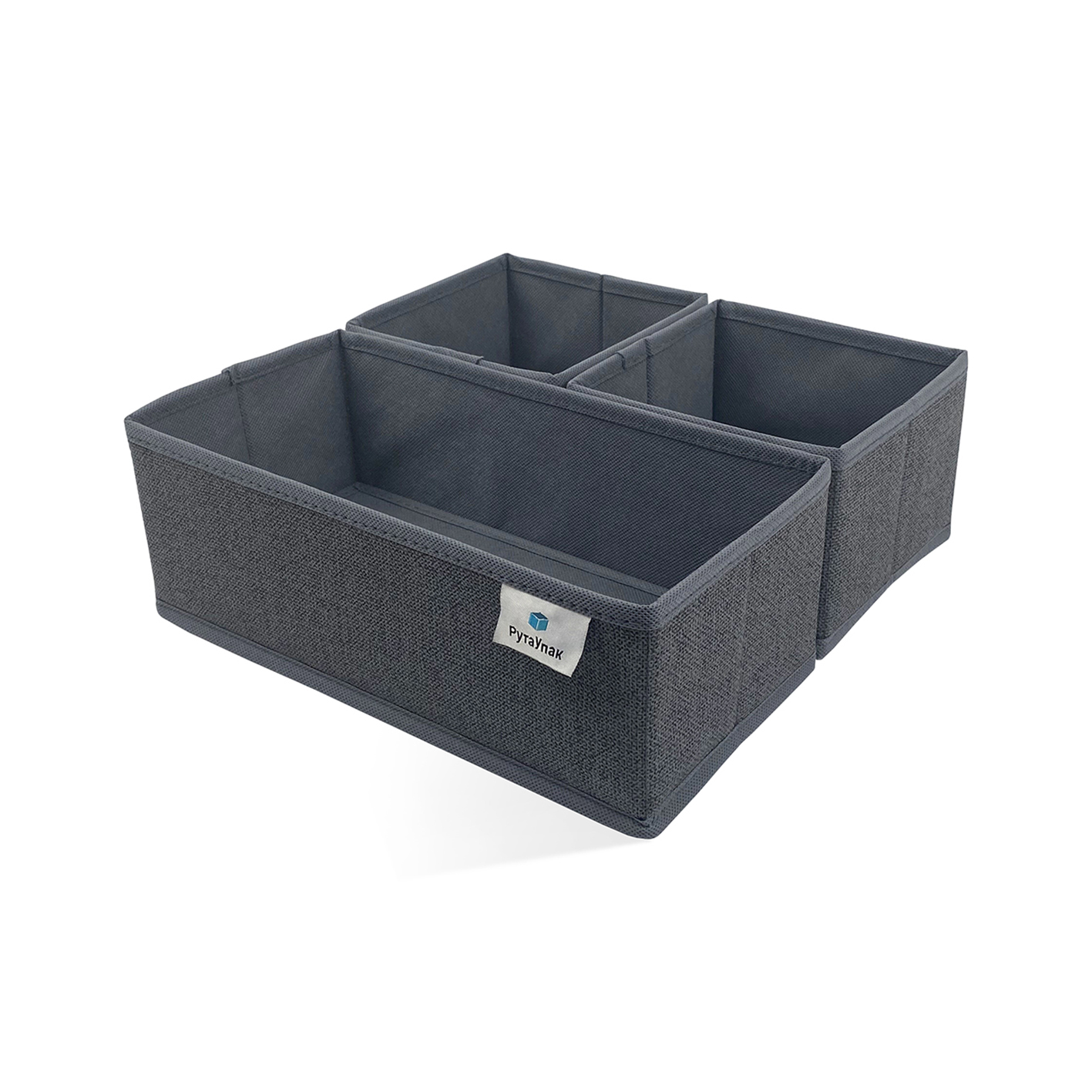 Изображение товара Органайзер для хранения набор 3 шт графит 28x14x10