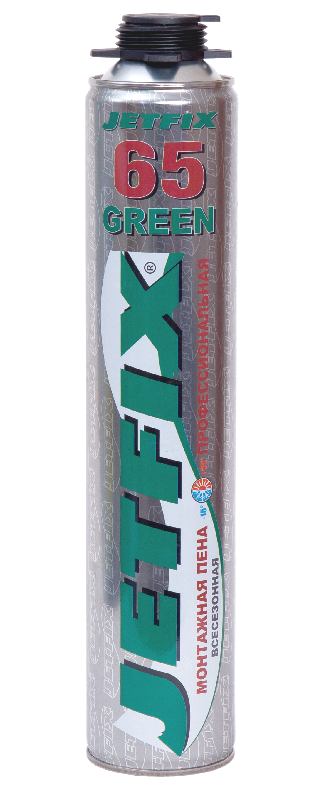 Изображение товара Монтажная пена JETFIX 65 GREEN 800 мл всесезонная для утепления и герметизации