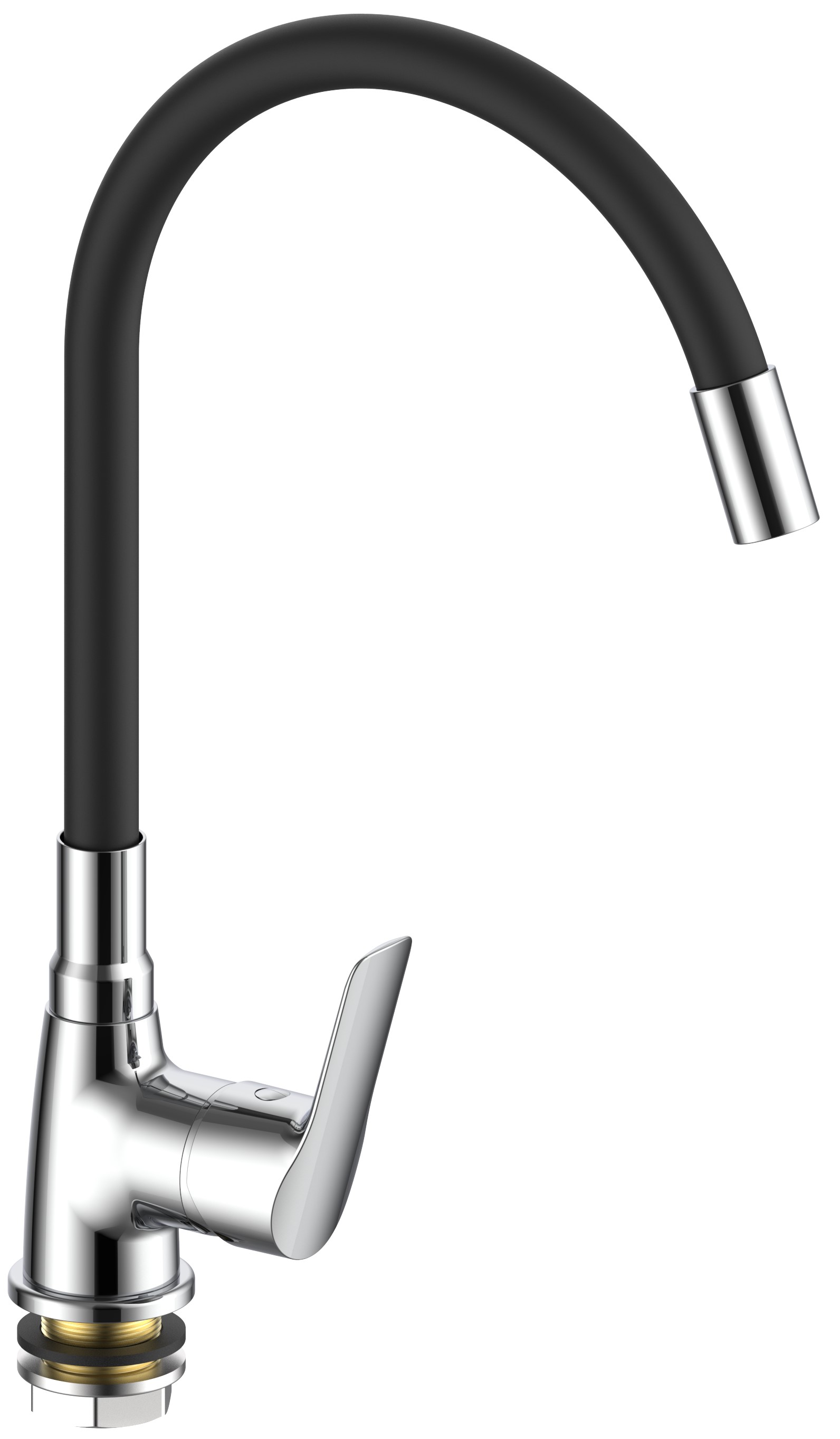 Изображение товара Однорычажный смеситель для кухни с гибким изливом Voda Autumn AUT519B латунь черный