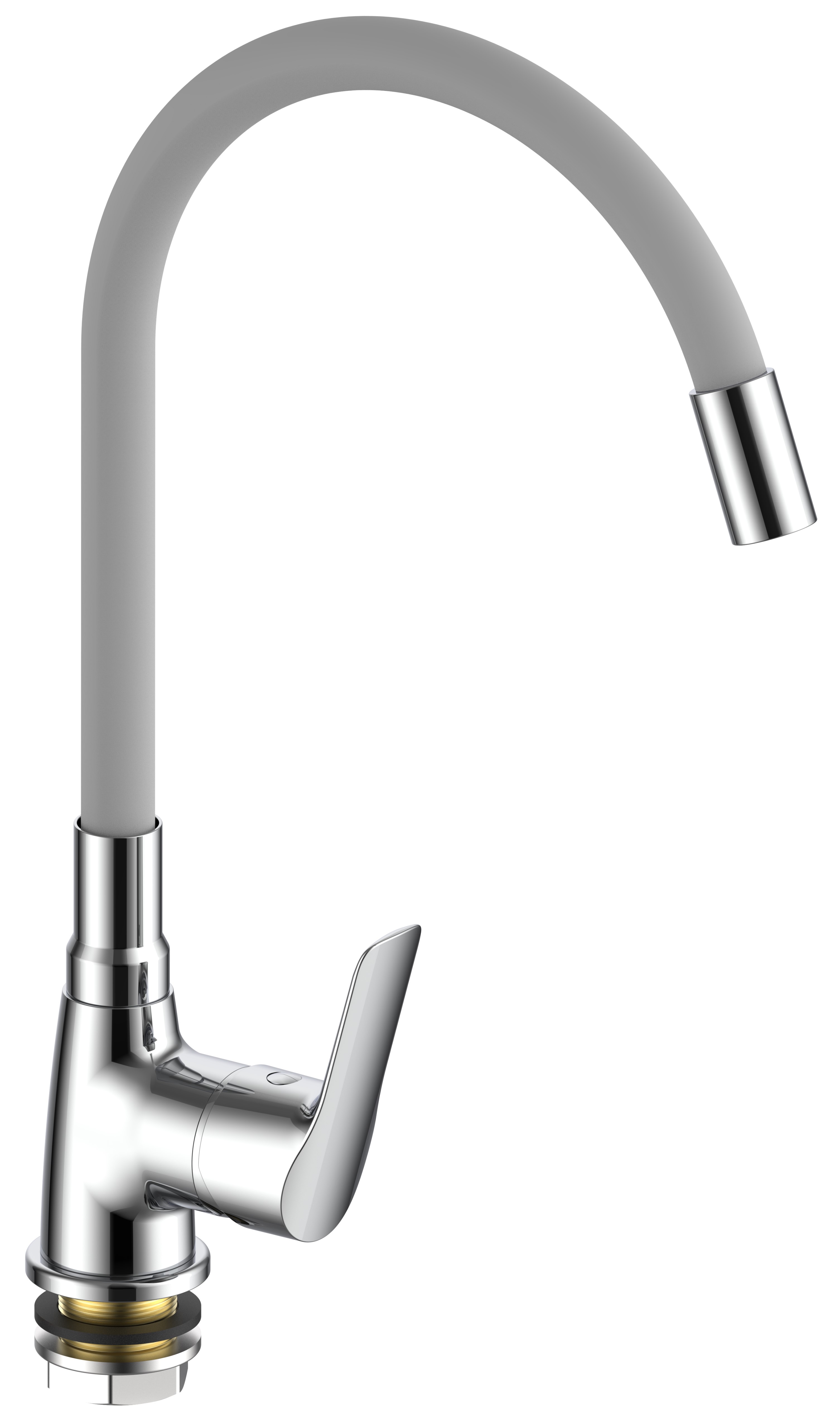 Изображение товара Однорычажный смеситель для кухни с гибким изливом Voda Autumn AUT519G латунь серый