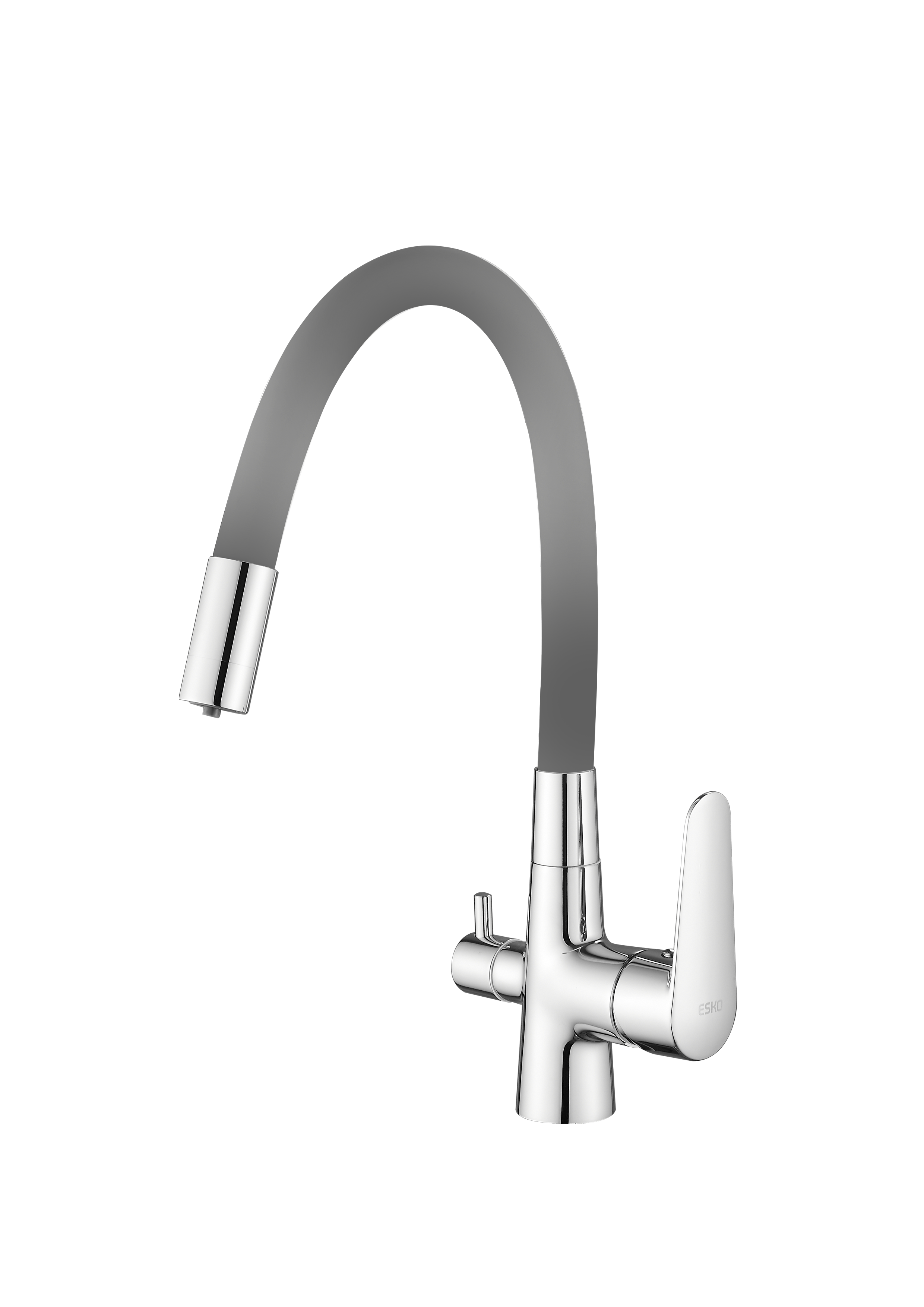 Изображение товара Однорычажный смеситель для кухни с подключением к фильтру ESKO Coral CL03GChr латунь серый