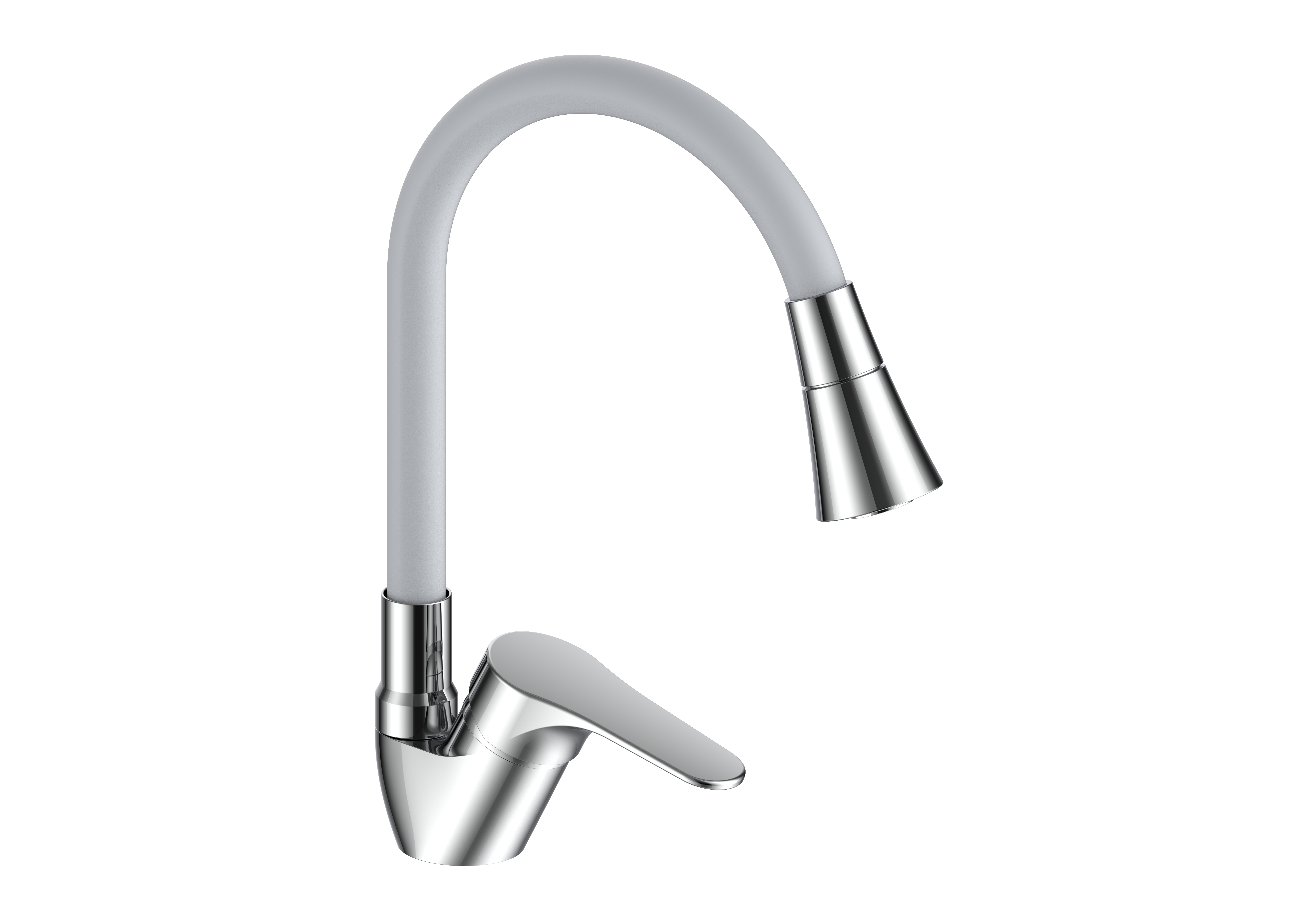 Изображение товара Однорычажный смеситель для кухни с коротким изливом Voda Lucky LY 519F латунь серый