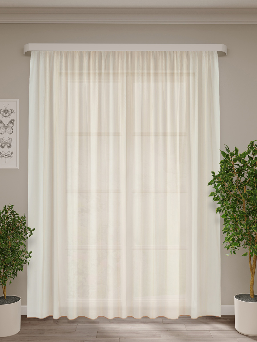 Изображение товара Тюль вуаль 300х270 кремовый легкое украшение для окон