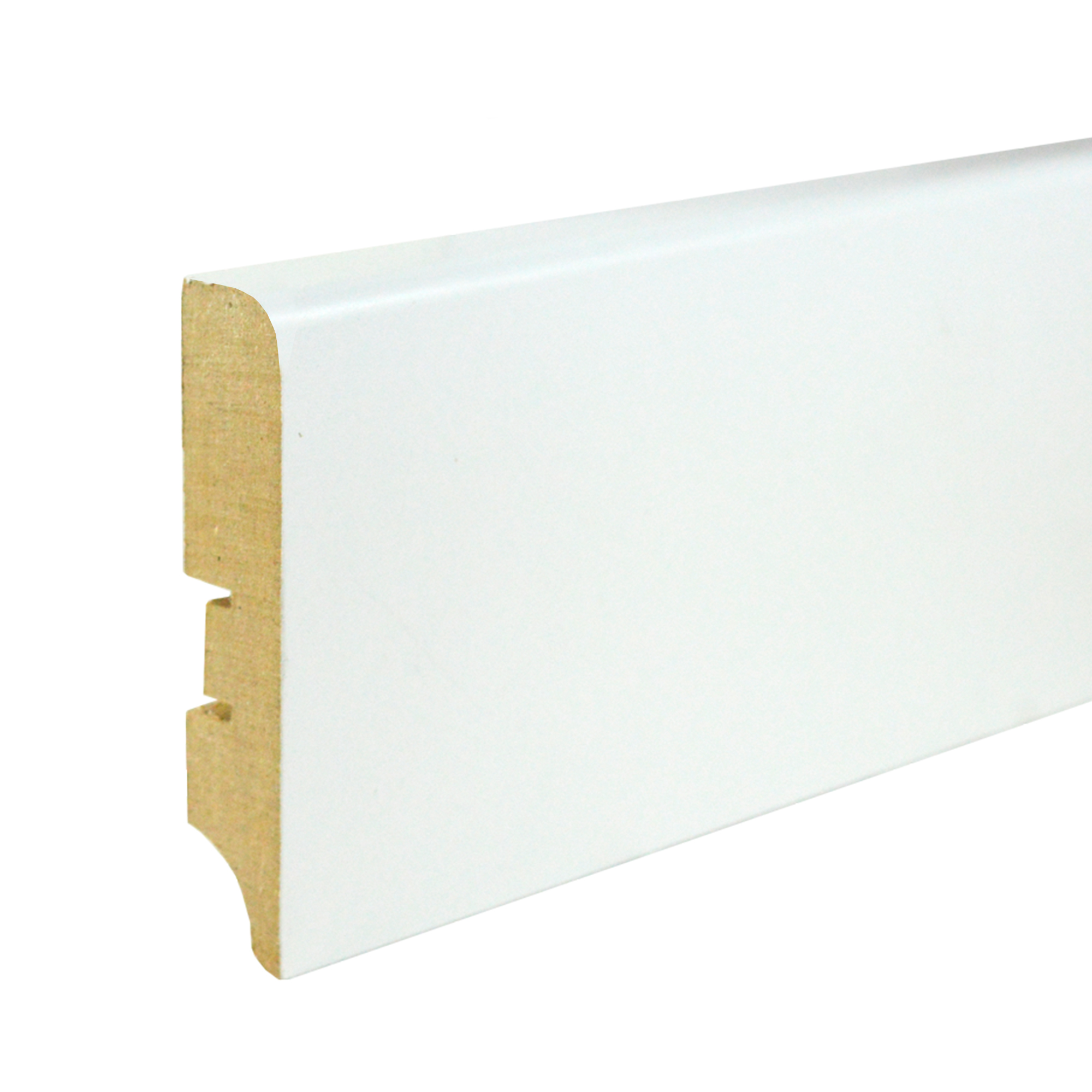 Изображение товара Плинтус МДФ 77мм белый под покраску 2,4 м для интерьера