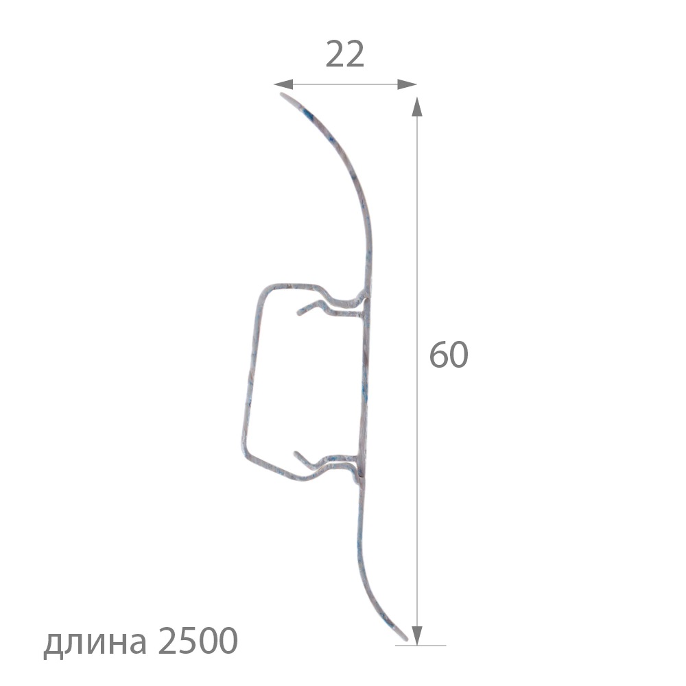 Изображение товара Плинтус ПВХ 60мм TECHNICAL Т22 МЕРБАУ 2,5м для отделки помещений