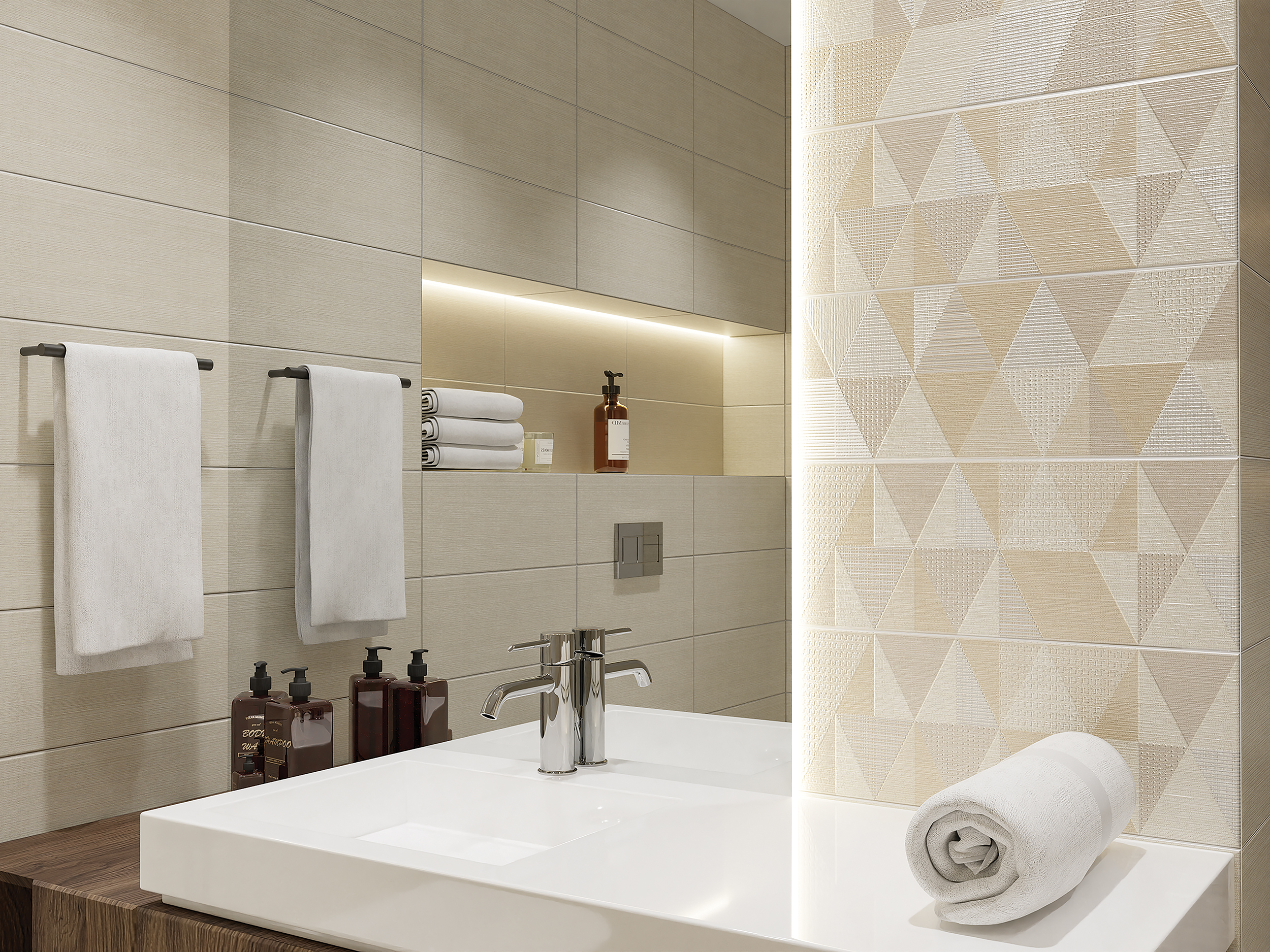 Изображение товара Настенная керамическая плитка Veneziano beige 20,1х50,5 см для ванной