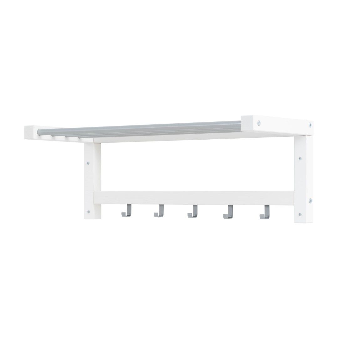 Изображение товара Вешалка для шляп Лузалес 82x33 белая деревянная с металлическими крючками