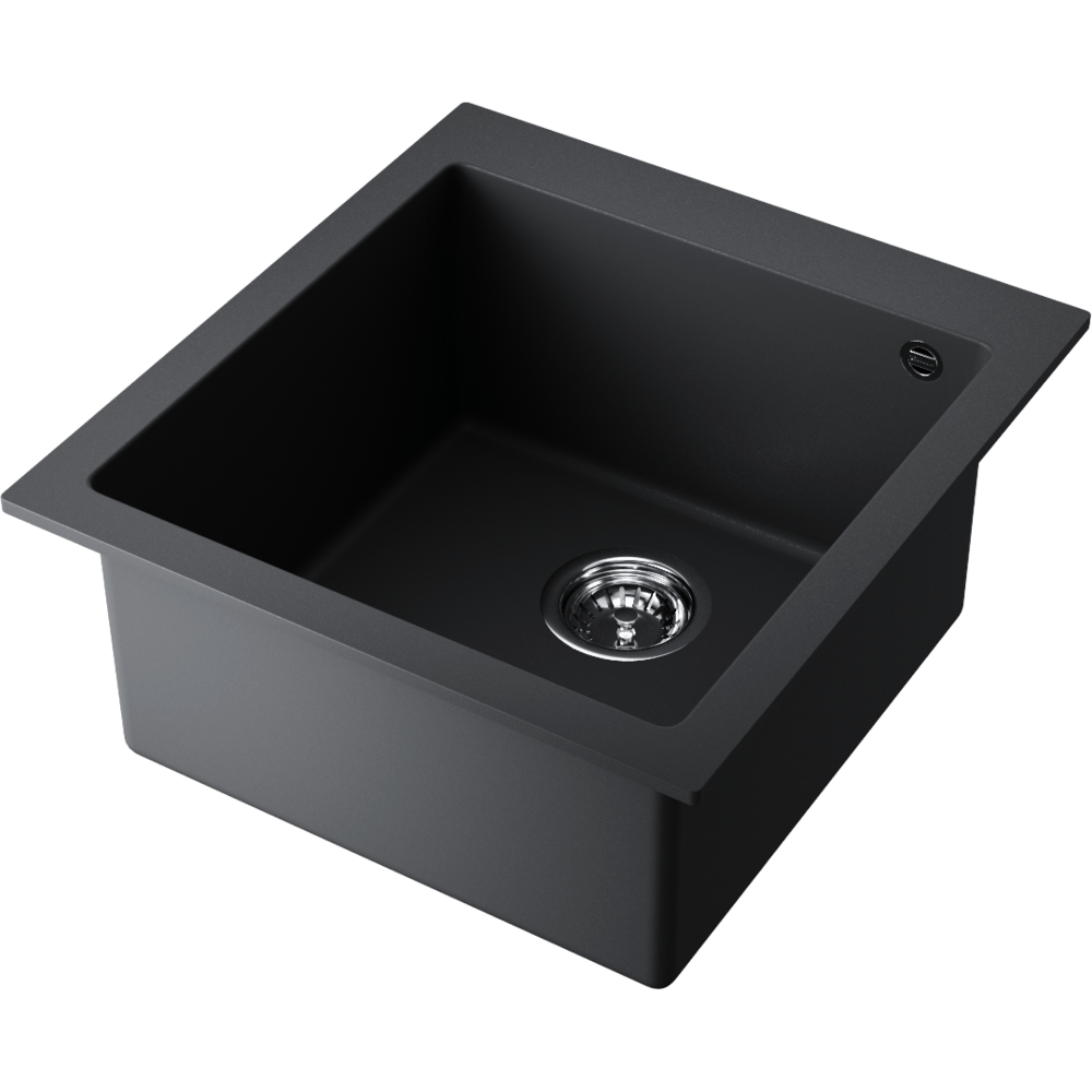 Изображение товара Мойка накладная Omoikiri Bosen 47-BL черная 40x40x20 из искусственного гранита