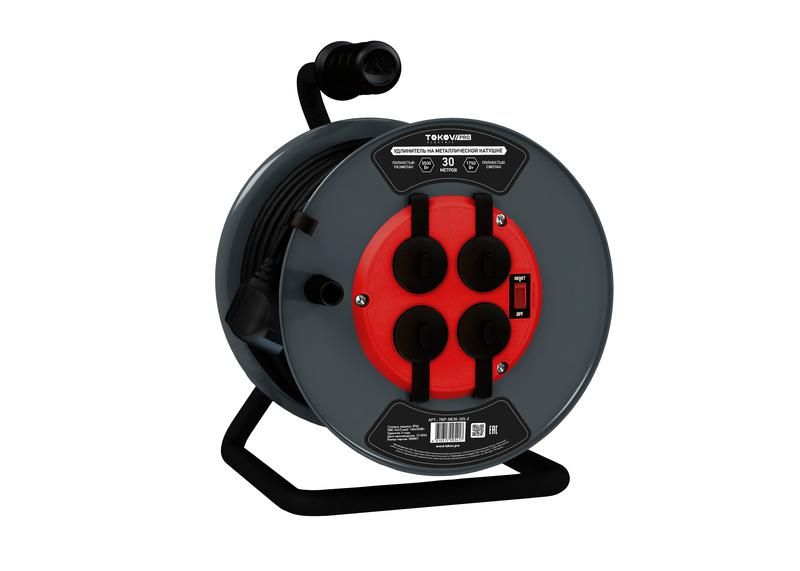 Изображение товара Удлинитель на катушке TOKOV ELECTRIC 30 м с заземлением КГ 3х1.5
