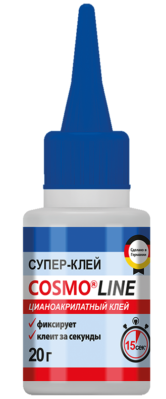 Изображение товара COSMO LINE (CA-500.390) Клей секундный, флакончик 20гр