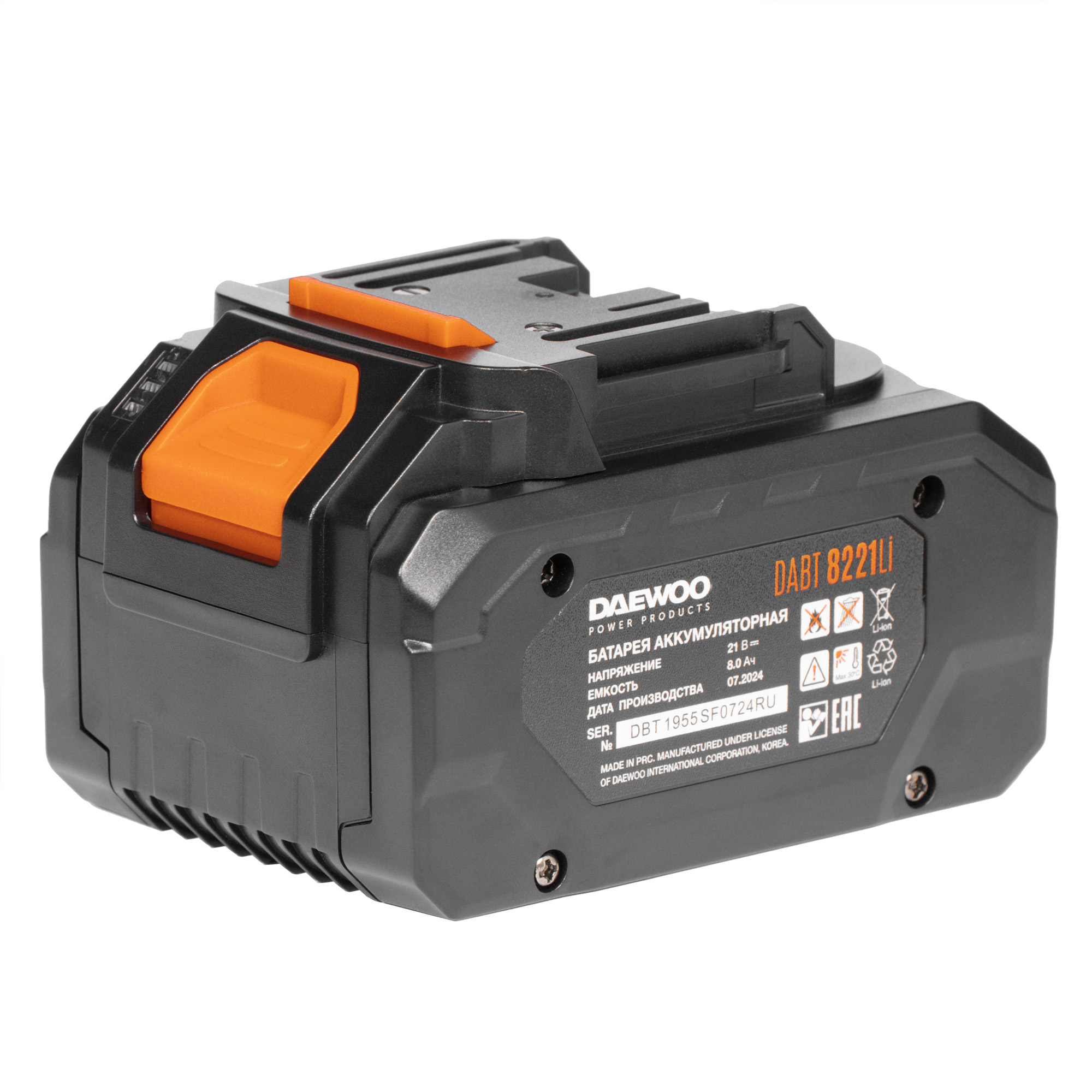 Изображение товара Аккумулятор DAEWOO DABT 8221Li 21 В 8.0 Ач для электроинструментов