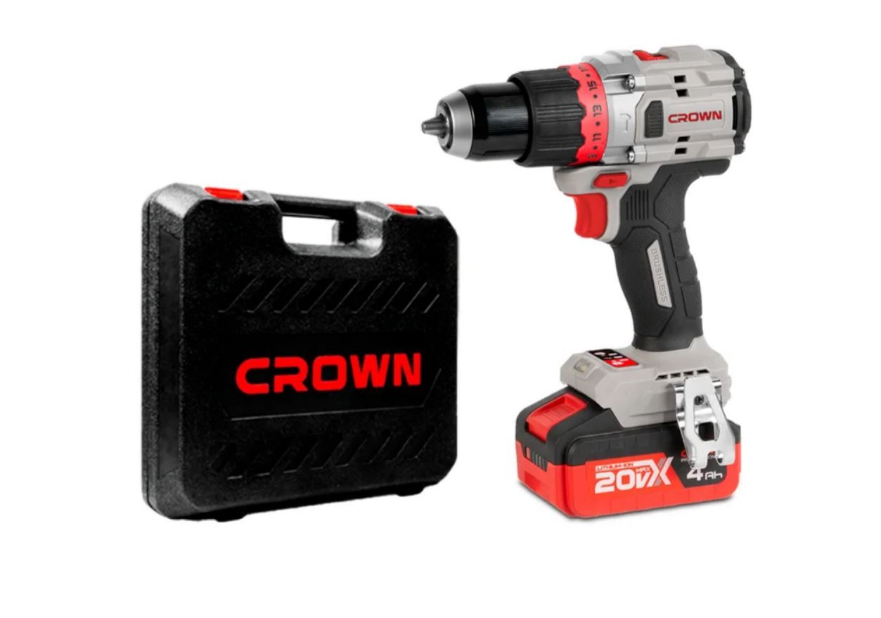 Изображение товара Аккумуляторная ударная дрель-шуруповерт Crown CT21127HMX-4 20 В 2 Ач