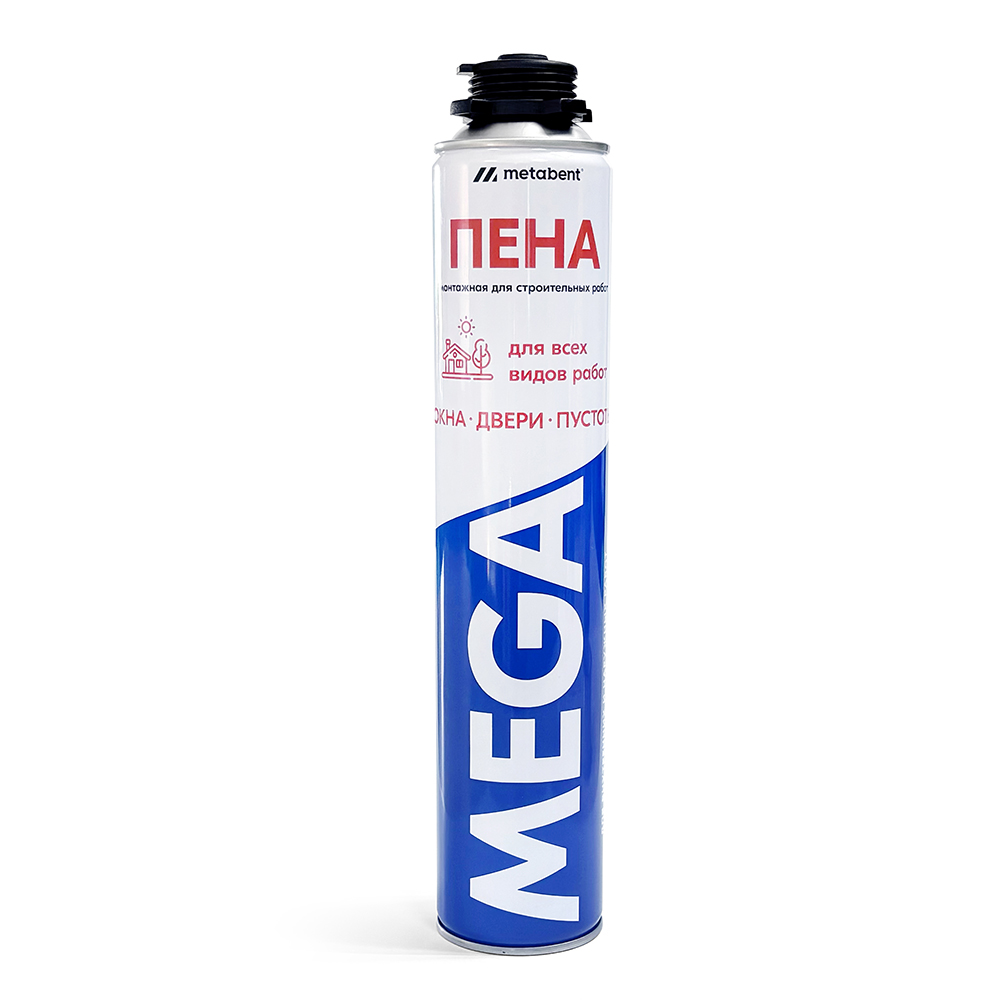 Изображение товара Пена монтажная профессиональная Metabent MEGA 750 мл, герметизация и изоляция