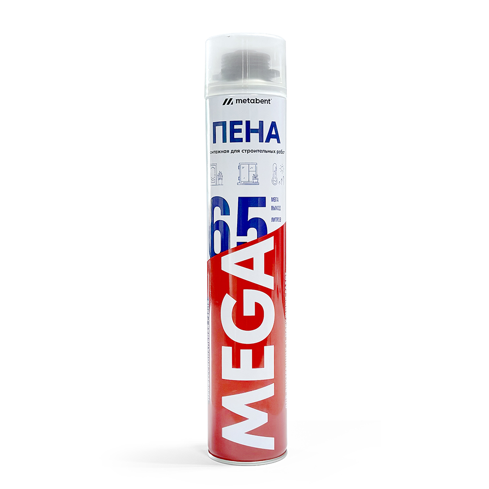 Изображение товара Пена монтажная профессиональная Metabent MEGA 65 750 мл для герметизации и изоляции