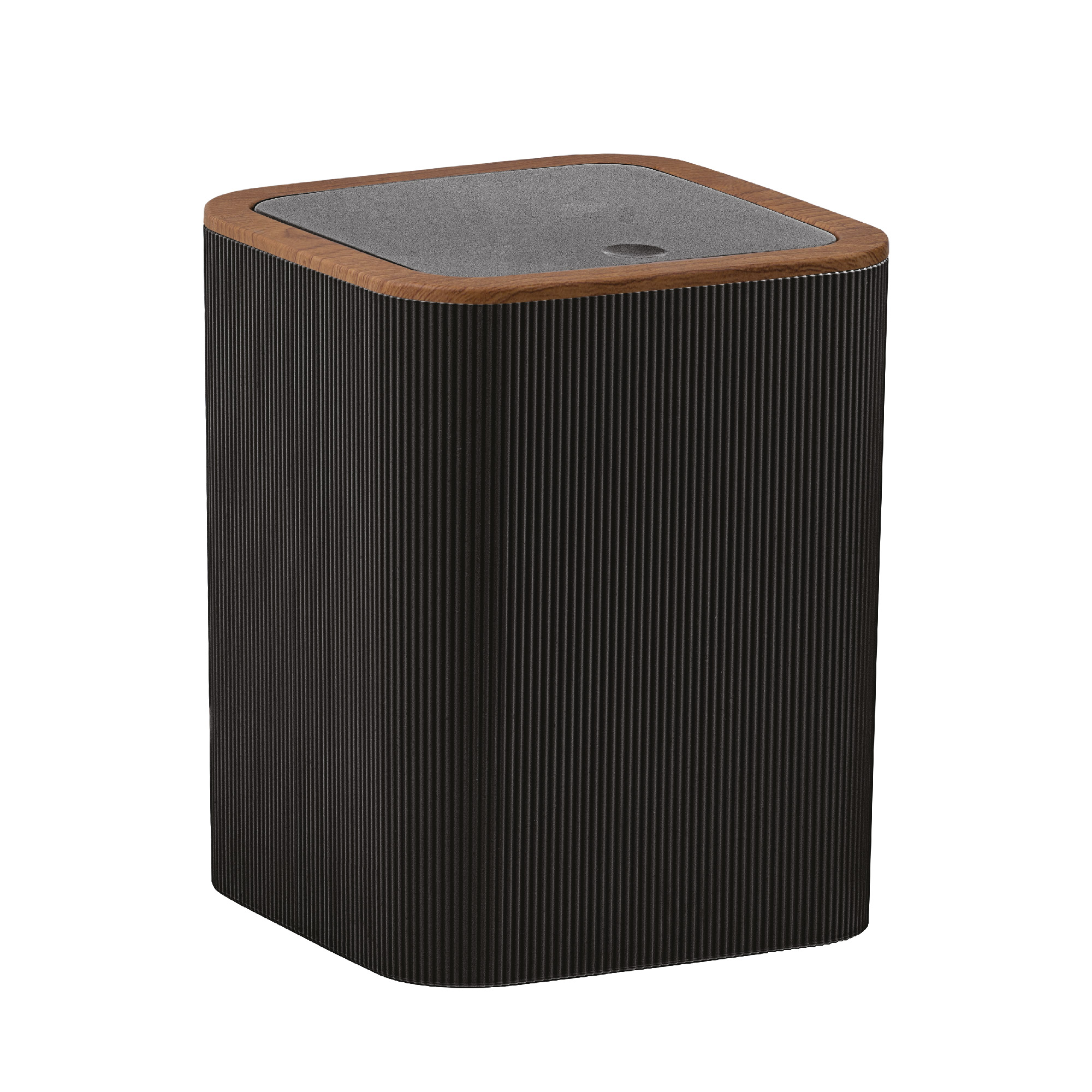 Изображение товара Ведро 5 л Sand Black пластиковое с крышкой черное для дома и офиса