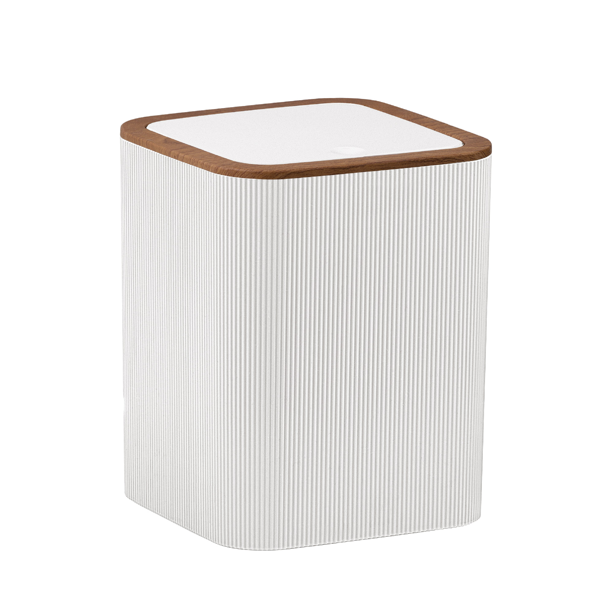 Изображение товара Ведро 5 л Sand White из АБС-пластика с крышкой, белое, квадратной формы