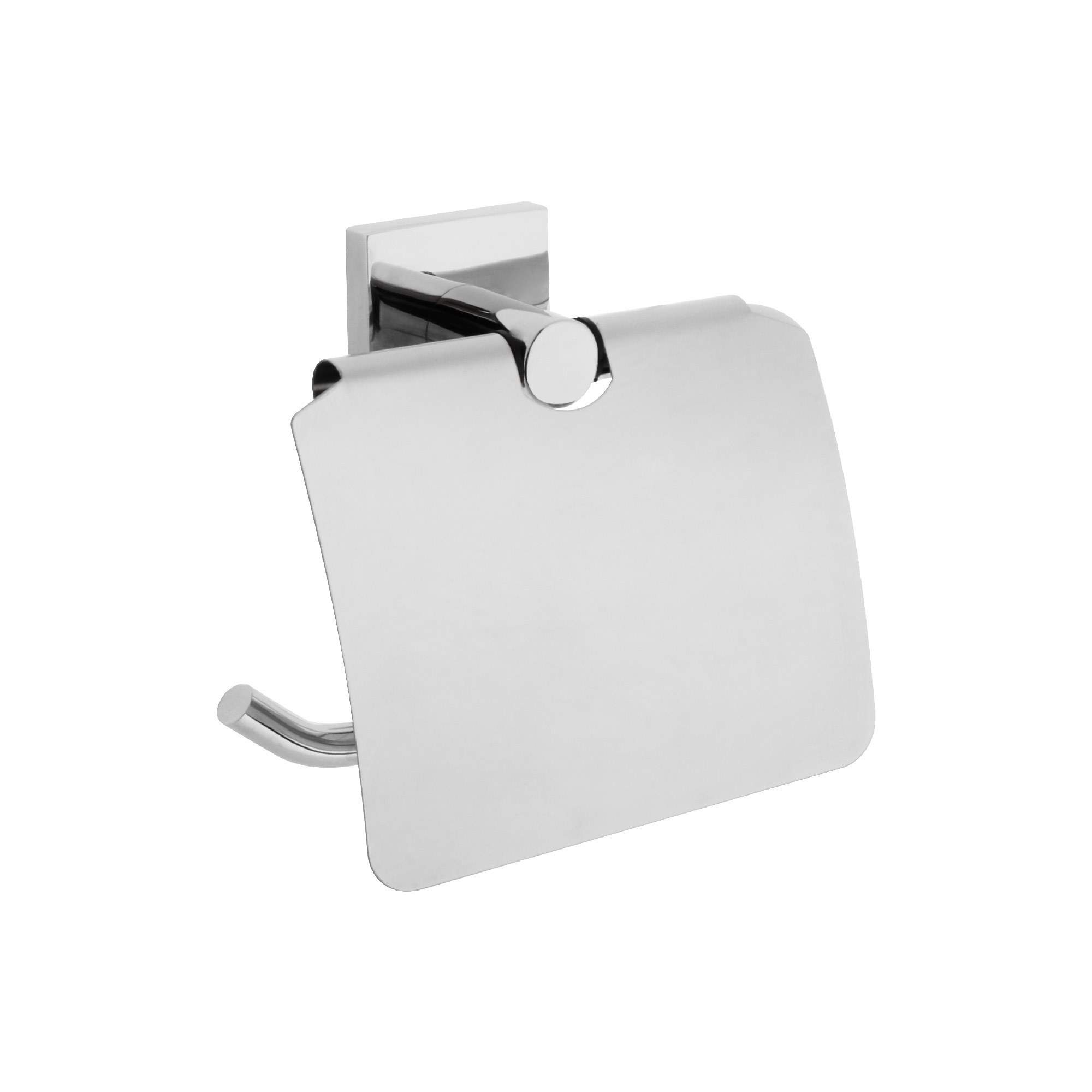 Изображение товара Держатель туалетной бумаги с крышкой Lux Chrome хром нержавеющая сталь