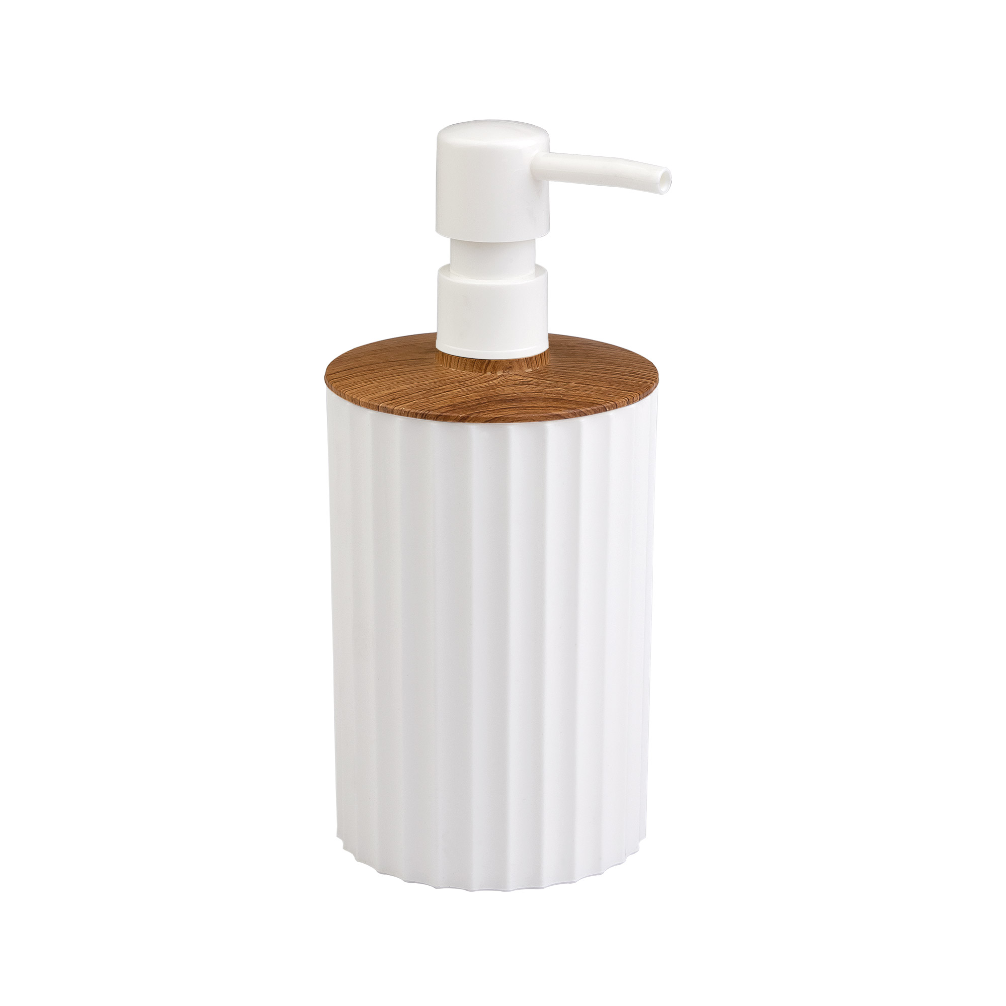 Изображение товара Диспенсер для жидкого мыла Land White белый пластиковый 350 мл современный дизайн