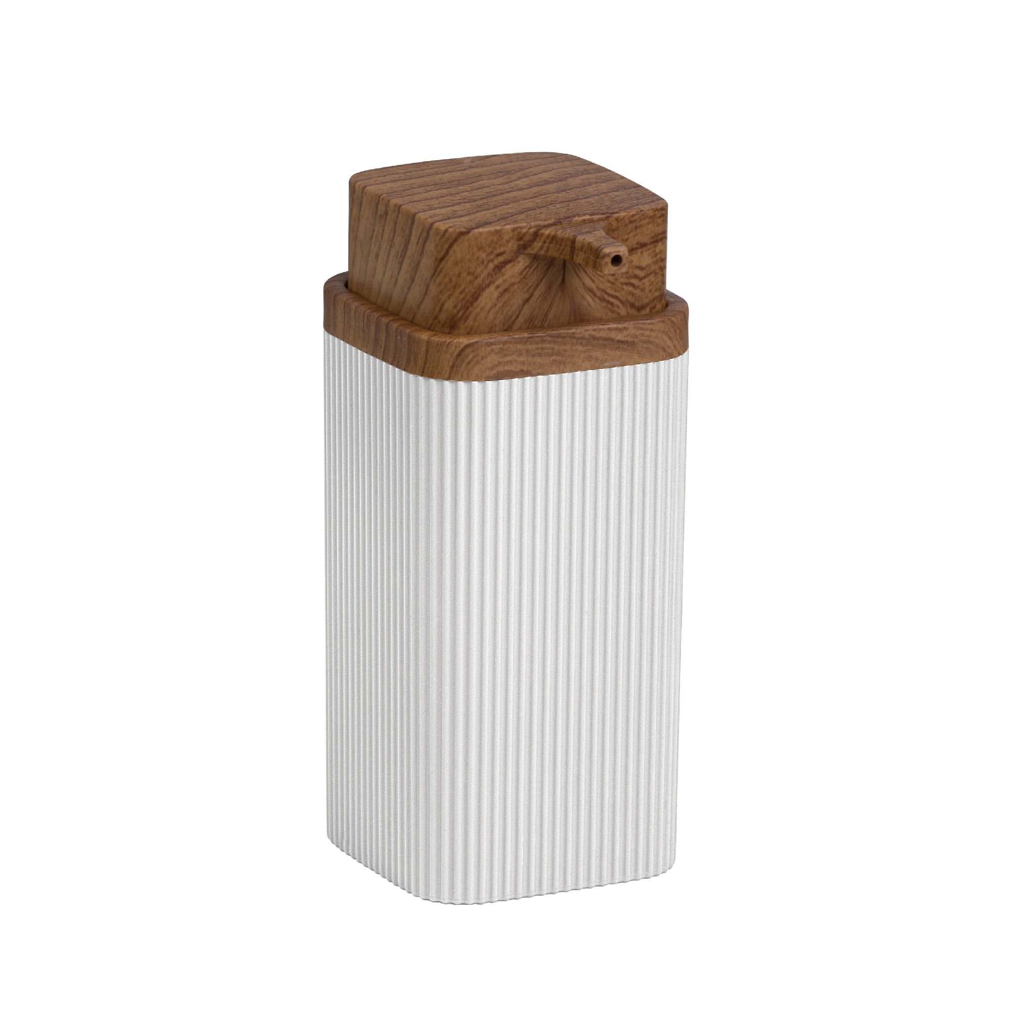 Изображение товара Диспенсер для жидкого мыла Sand White пластиковый белый с имитацией дерева