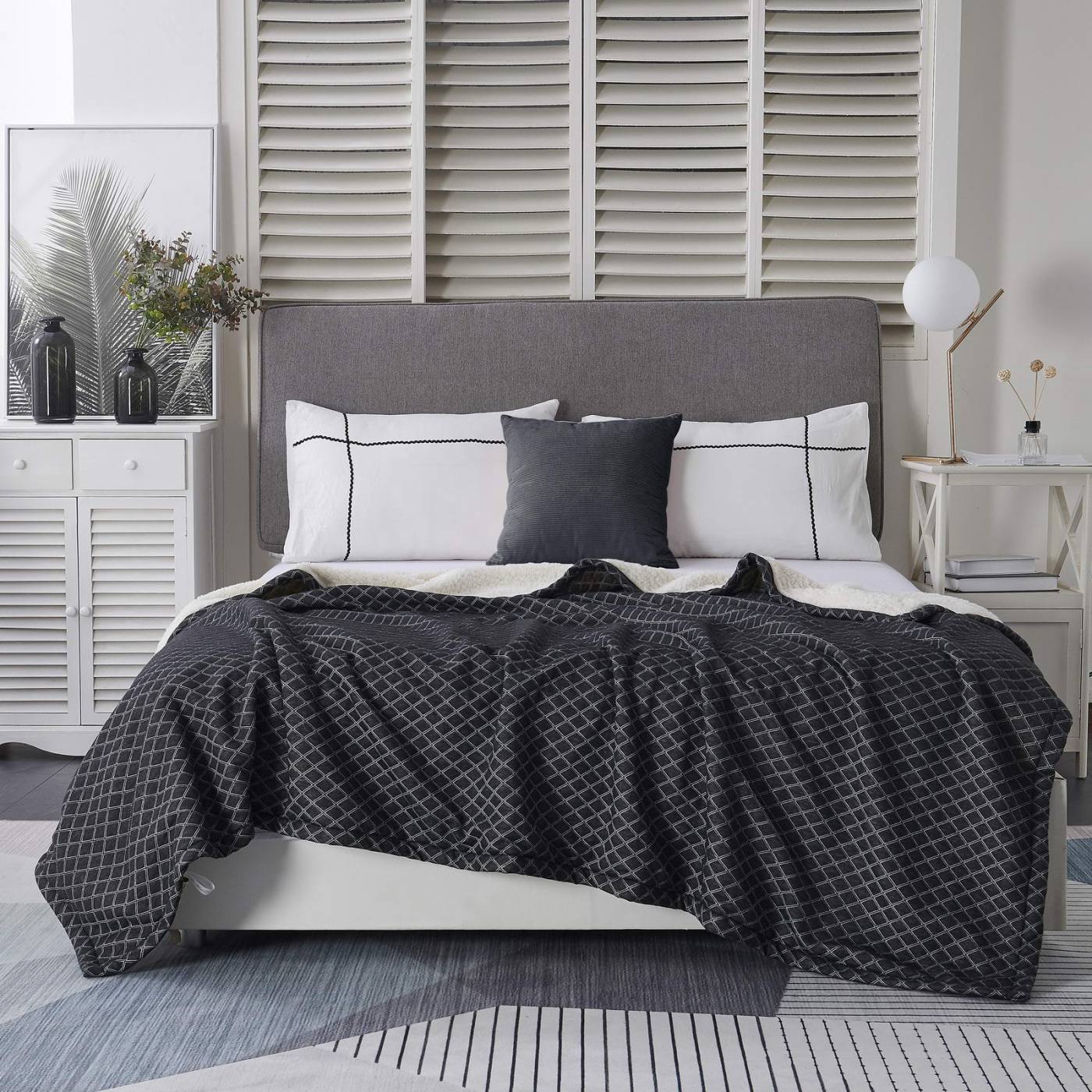 Изображение товара Плед Трикотаж 220х240 Sofi De Marko коллекция Гранд темно серый