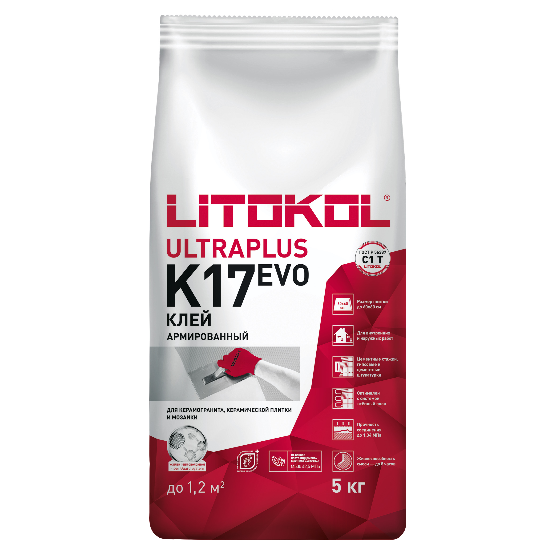 Изображение товара Клей LITOKOL К 17 класс С1 5 кг для укладки плитки