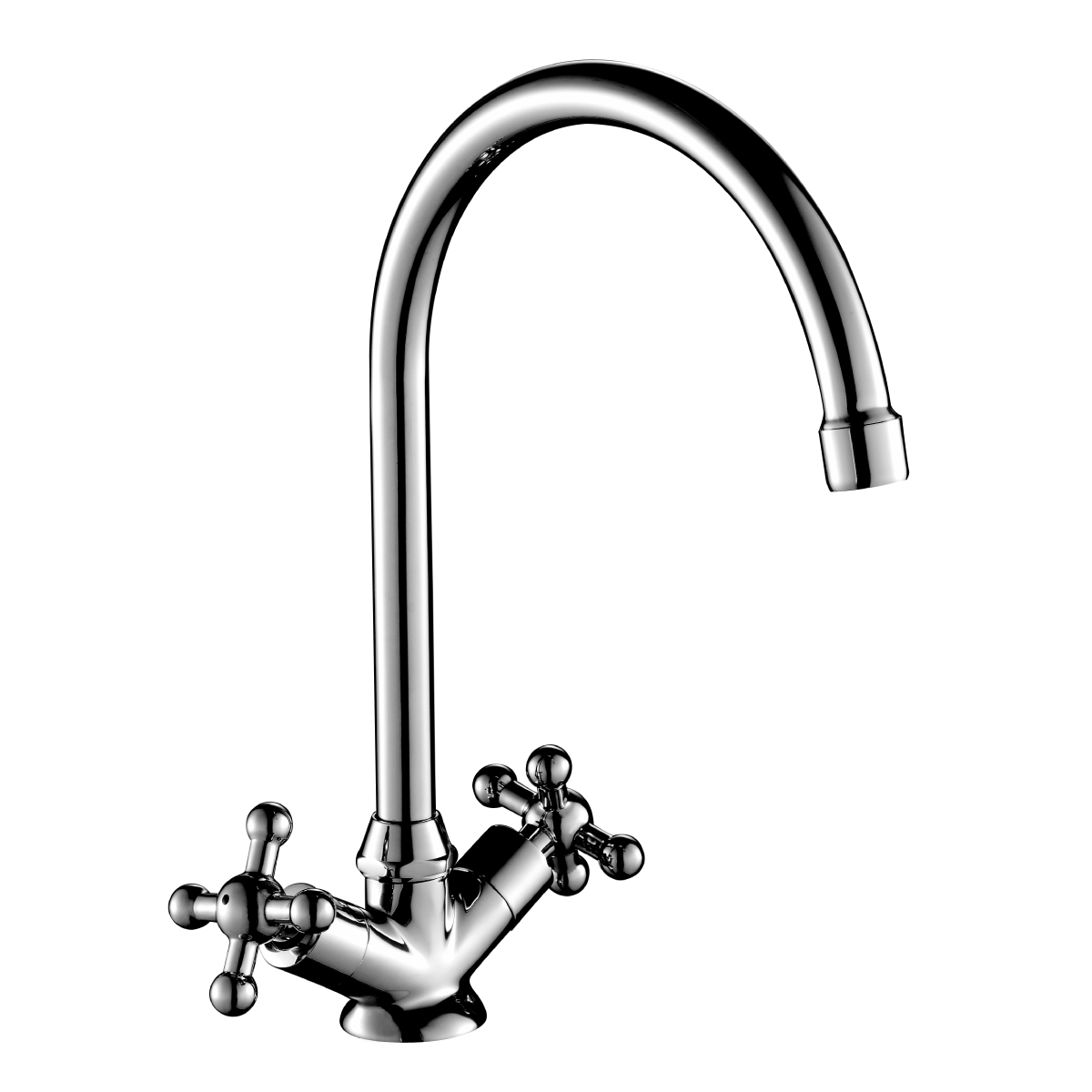 Изображение товара Двухвентильный смеситель Rossinka G02-72 для кухни хромированный с поворотным изливом