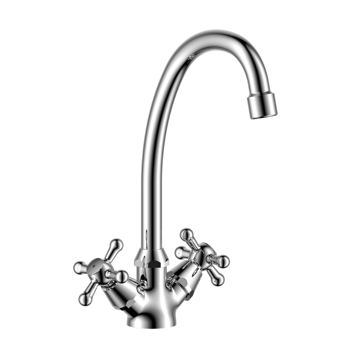 Изображение товара Двухвентильный смеситель Rossinka Y02-71 для кухни латунь хром классика