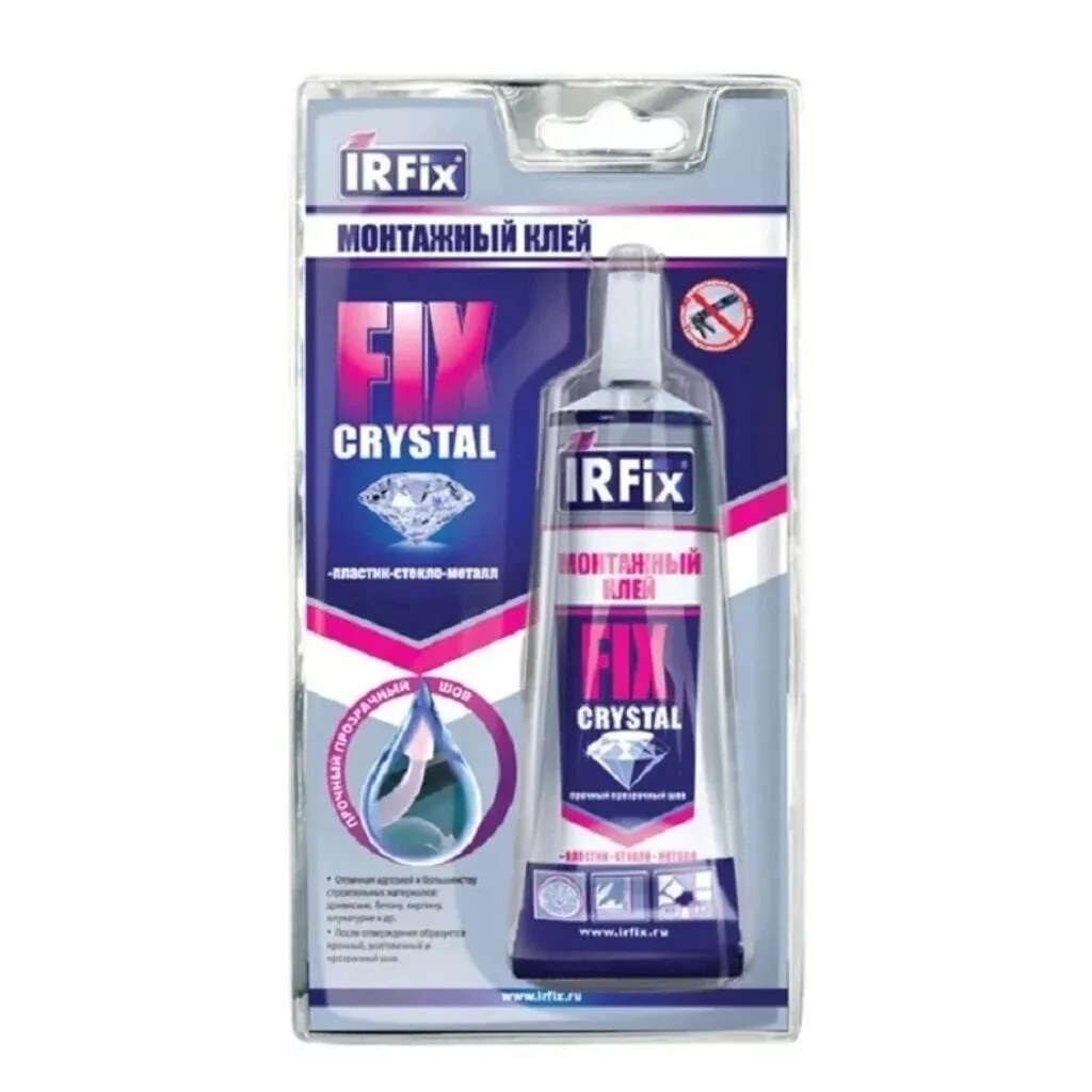 Универсальный клей IRFIX Клей монтажный IRFIX CRYSTAL FIX 100мл бесцветный