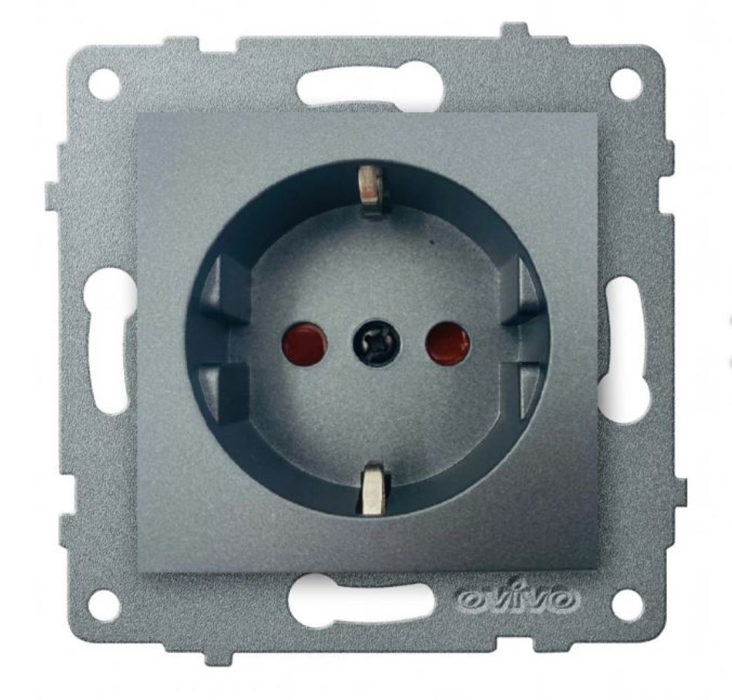 Изображение товара Розетка электрическая OVIVO 600-000311-218 дымчатый