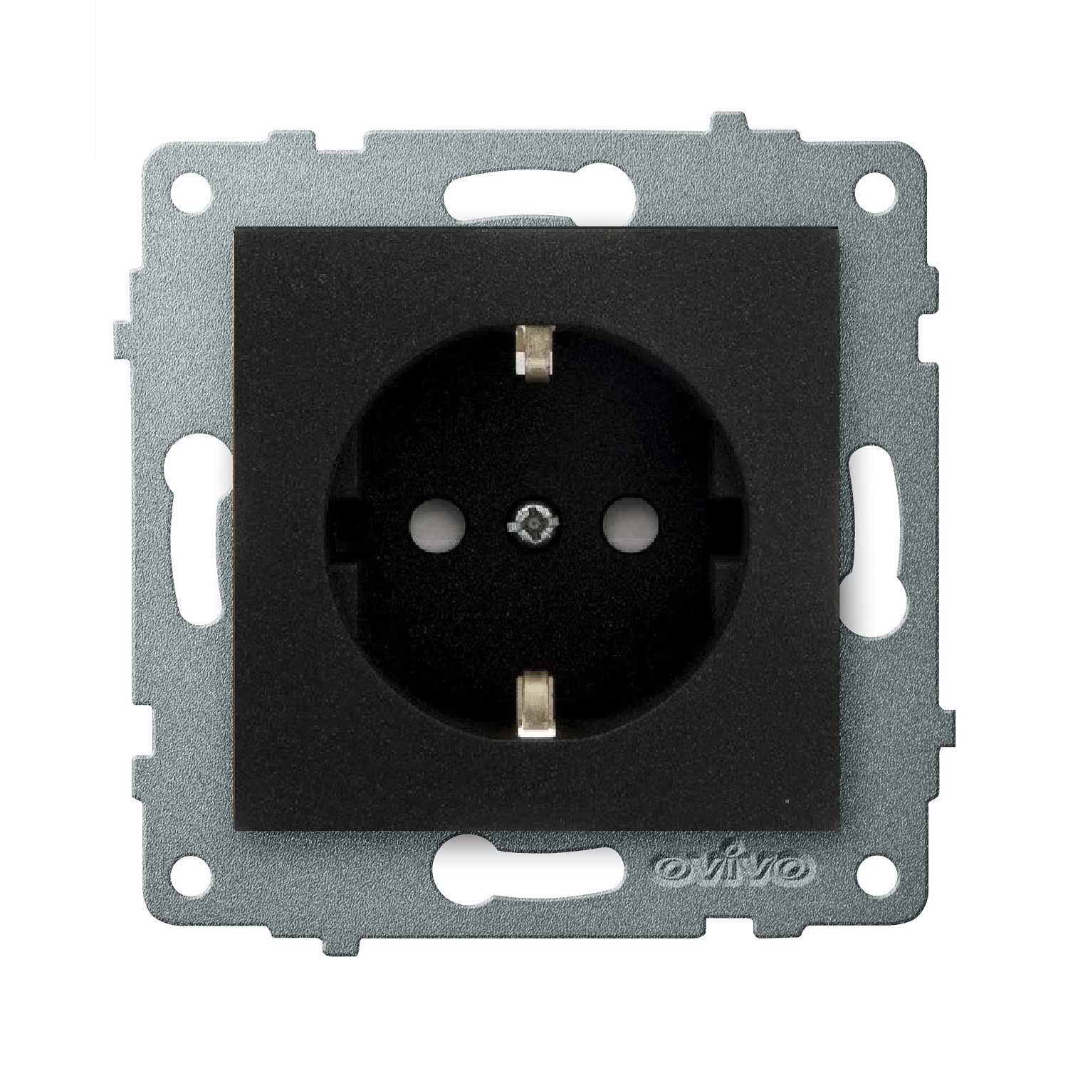 Изображение товара Розетка электрическая OVIVO черная с заземлением 600-000317-217