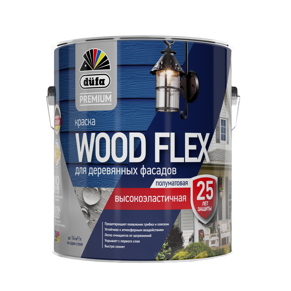 Изображение товара Краска Dufa Premium Woodflex высокоэластичная для деревянных фасадов, база 1, 2,4 л