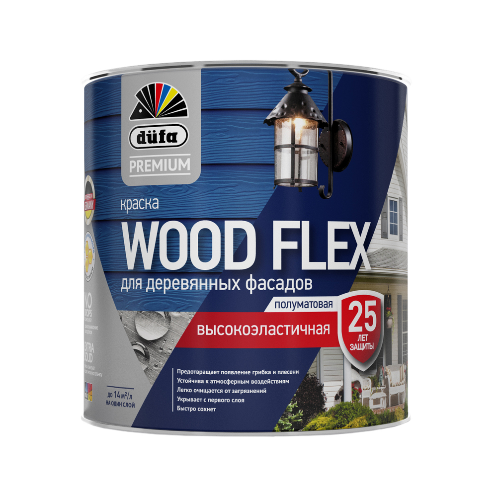 Изображение товара Краска Dufa Premium Woodflex высокоэластичная для деревянных фасадов 0,9 л