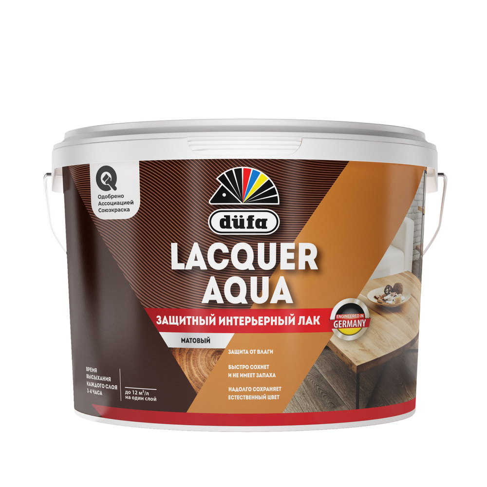 Изображение товара Лак Dufa Lacquer Aqua акрилатный интерьерный, 9 л
