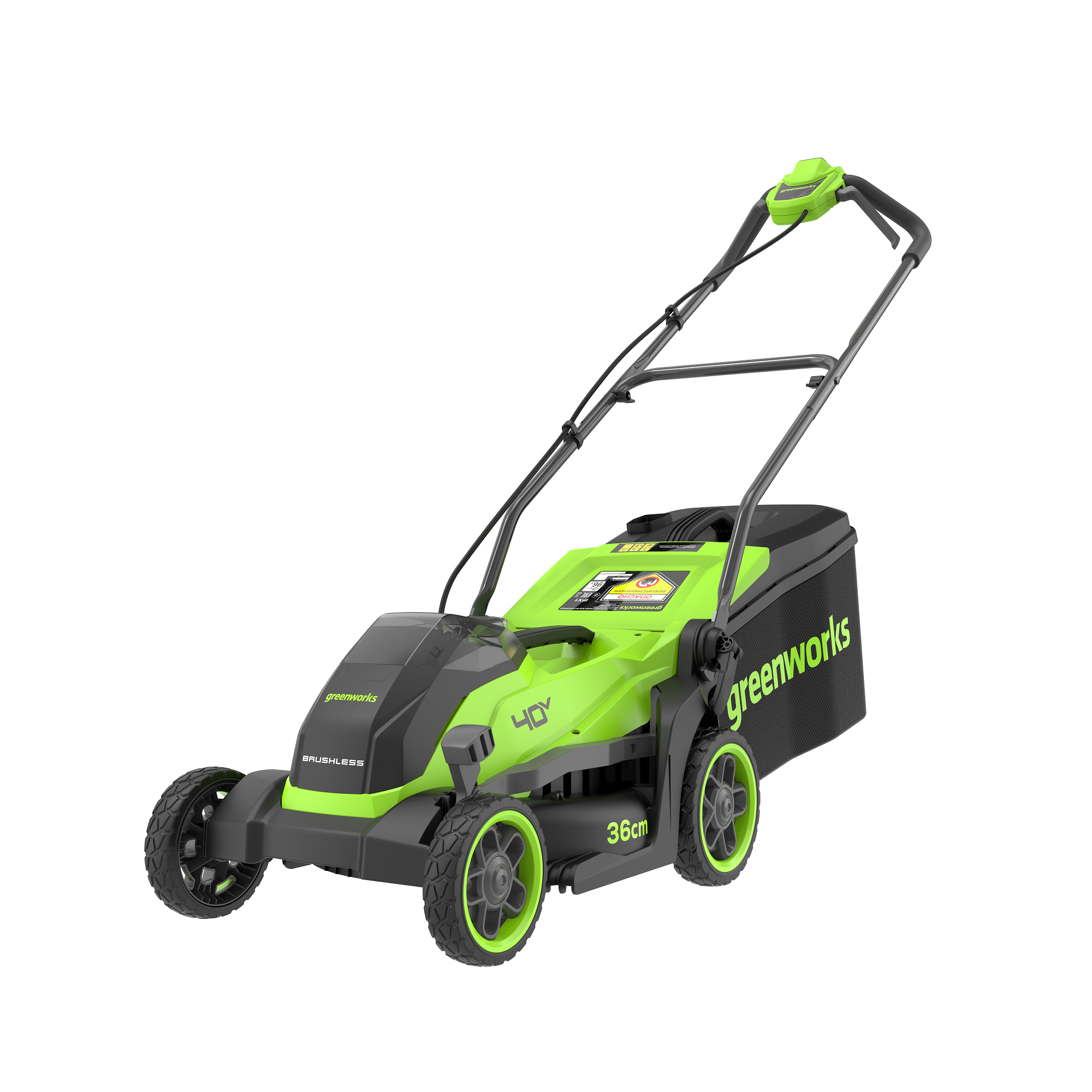 Изображение товара Аккумуляторная газонокосилка Greenworks GD40LM361 40V, 36 см, 40л, 3 года гарантии