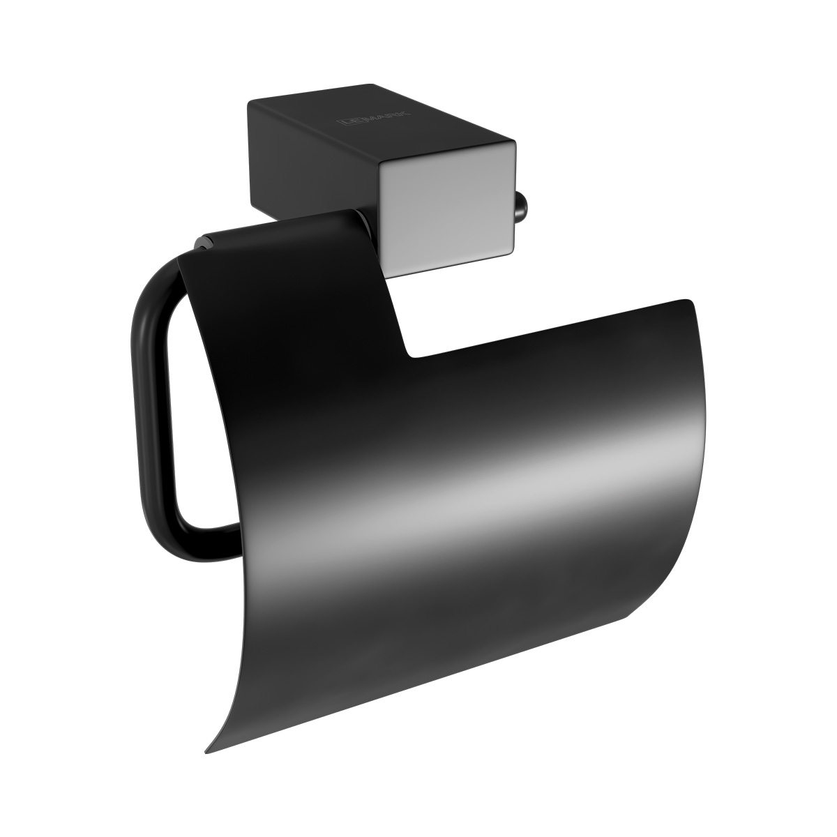 Изображение товара Держатель для туалетной бумаги Lemark 9722011 SMOOTH LINE с крышкой, чёрный матовый