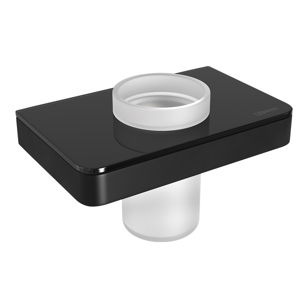 Изображение товара Стакан для зубных щёток Lemark 9732036 GLASS LINE из нержавеющей стали, настенный черный