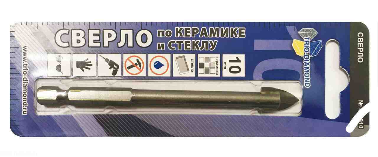 Изображение товара Сверло по керамике и стеклу TRIO-DIAMOND 10 мм 430010