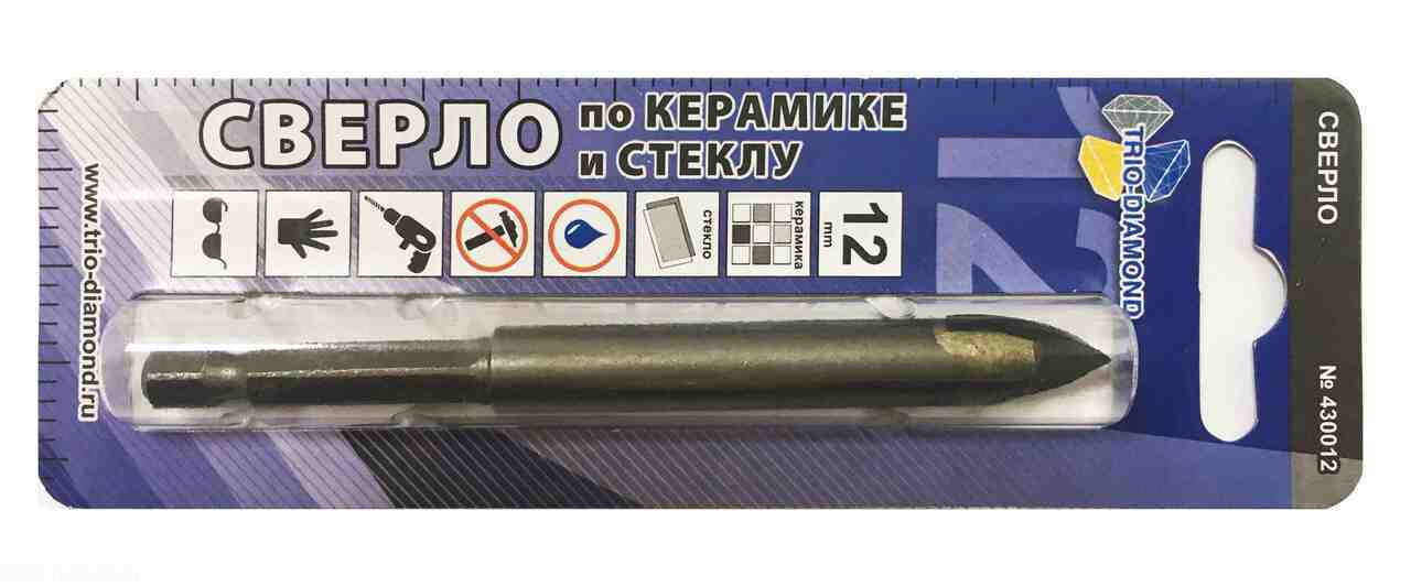 Изображение товара Сверло по керамике и стеклу TRIO-DIAMOND 12 мм 430012