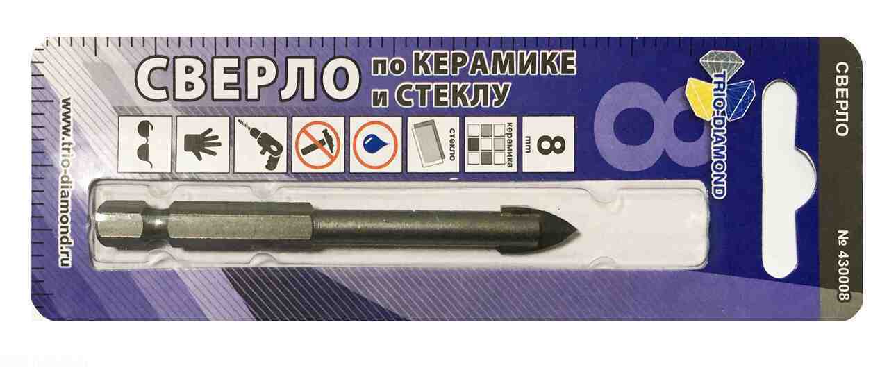Изображение товара Сверло по керамике и стеклу TRIO-DIAMOND 8 мм 430008