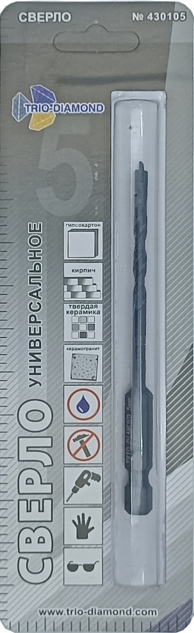Изображение товара Сверло универсальное TRIO-DIAMOND 5 мм 430105