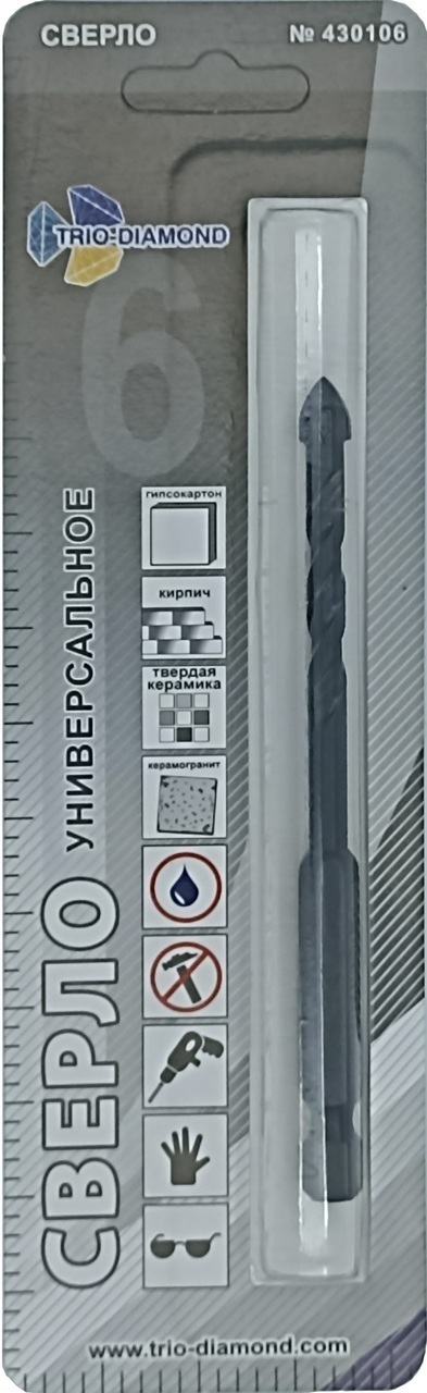 Изображение товара Сверло универсальное TRIO-DIAMOND 6 мм 430106