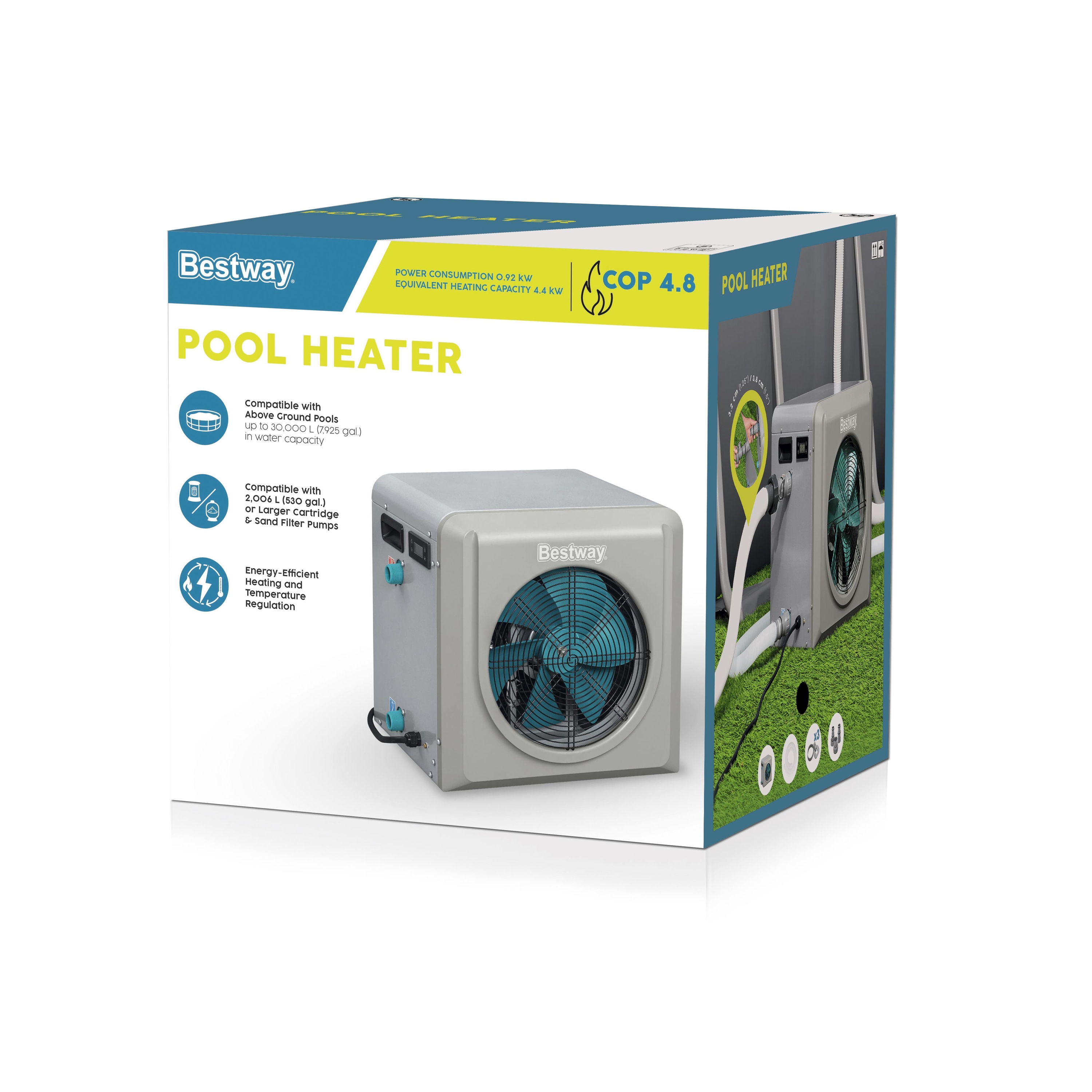 Изображение товара Тепловой насос для нагрева воды в бассейне BestWay, 4 кВт